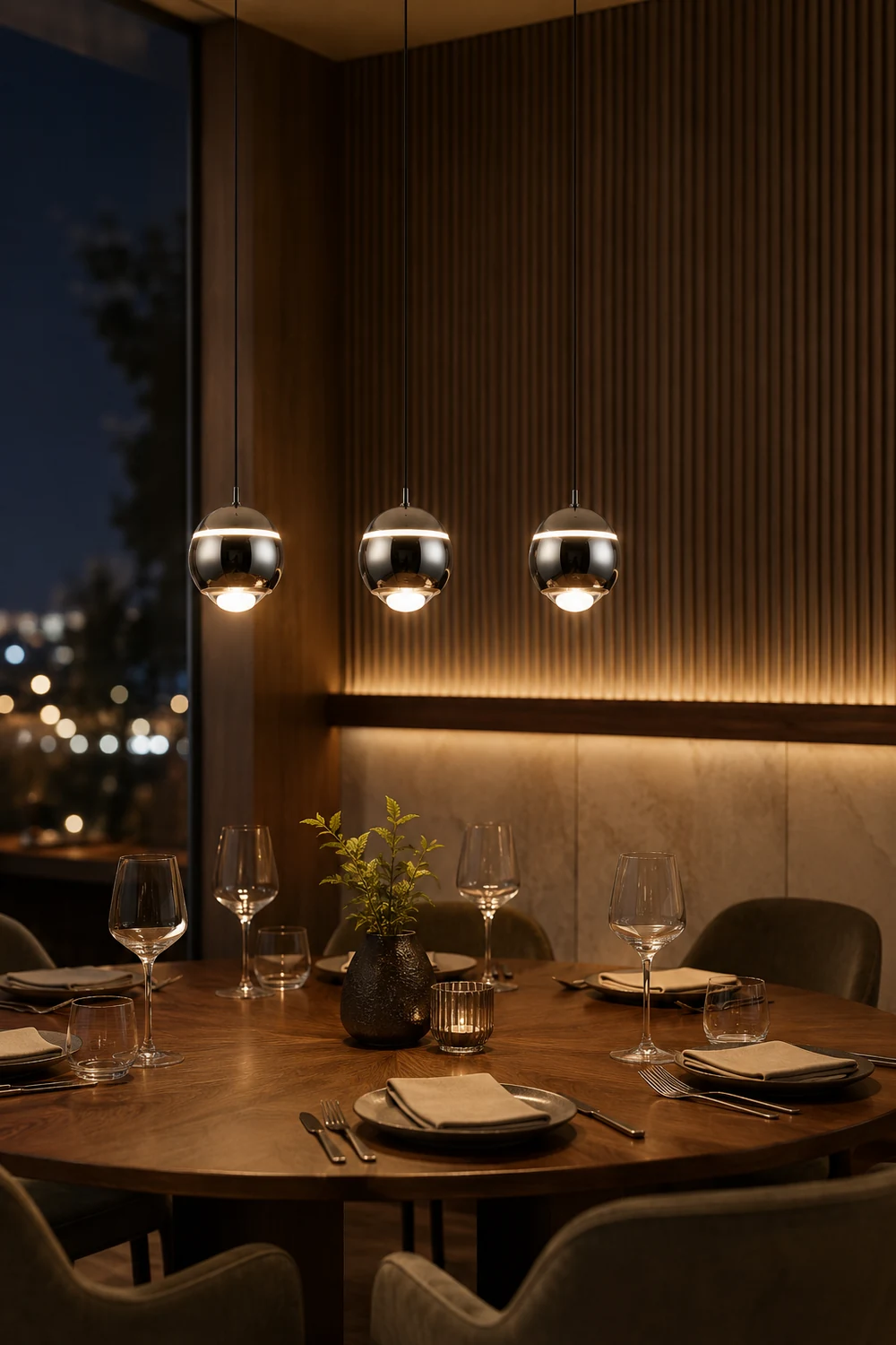 Valentina Modern Round LED Pendant Light, Kitchen Island - Lumpaz
