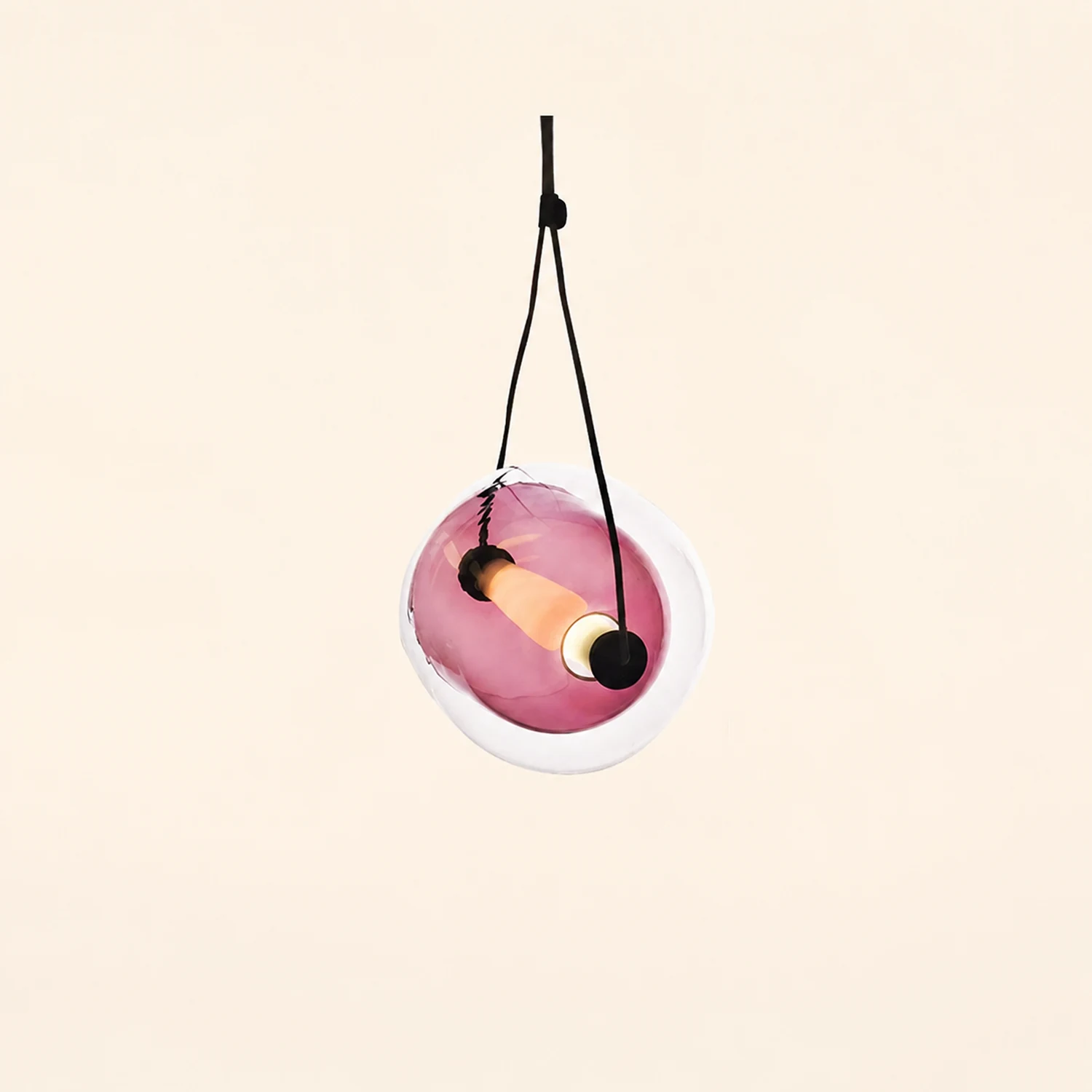 Hailie Modern Bubble Glass Pendant Light, Blue/Yellow/Pink/Smoky Gray/White/Clear - Lumpaz