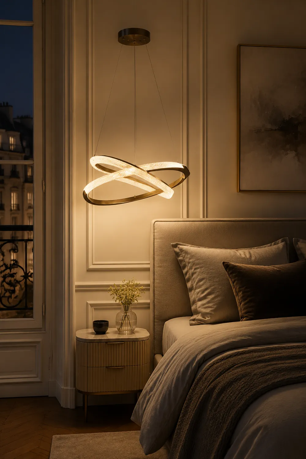 Kirsten Pendant Light, Aluminium & Arcylic, 1/2 Rings, 2 Color - Lumpaz