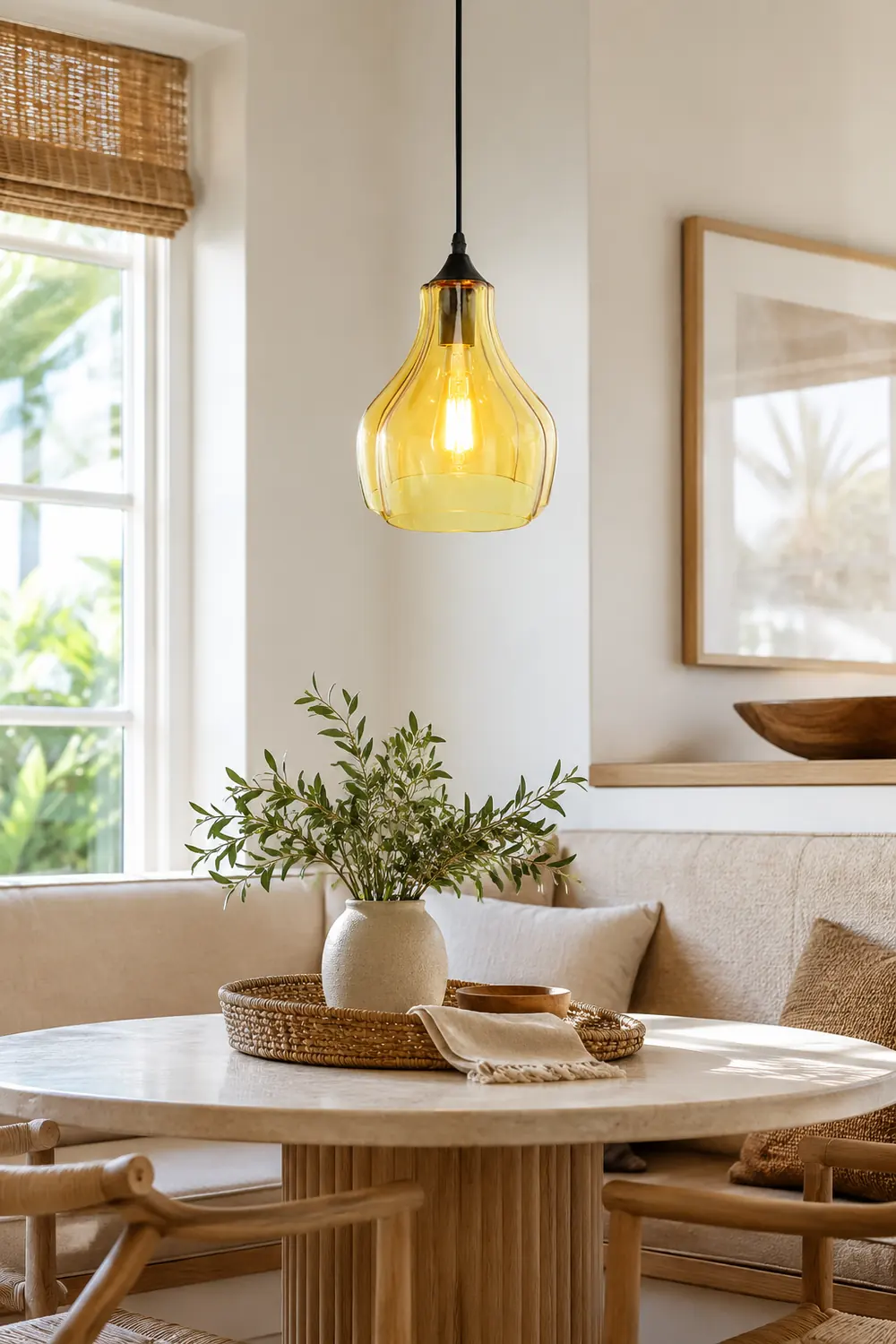 Morandi Contemporary Pendant Light, Clear/Yellow/Green - Lumpaz