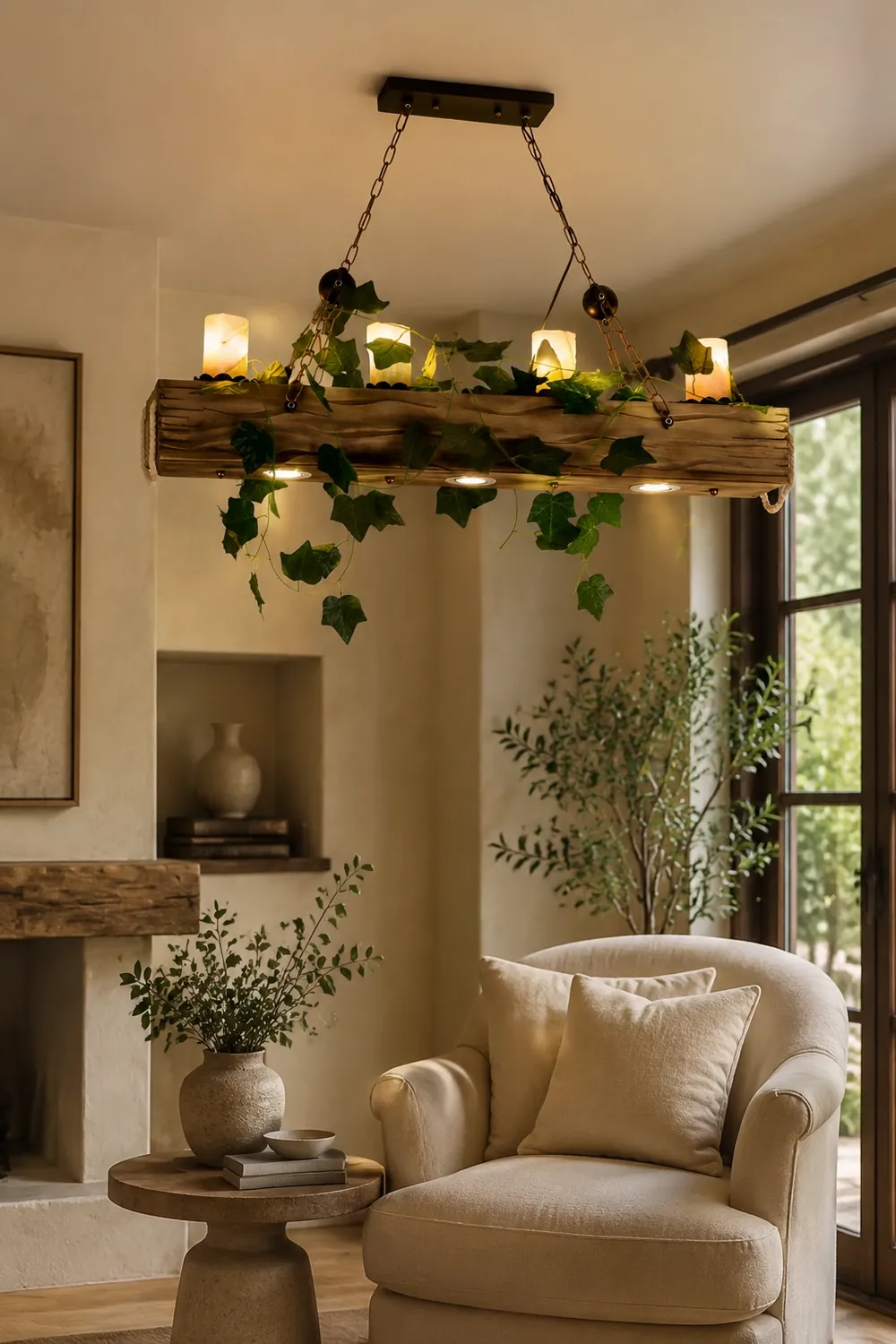 Austin Rustic Linear Wood Pendant Light Dining Room - Lumpaz