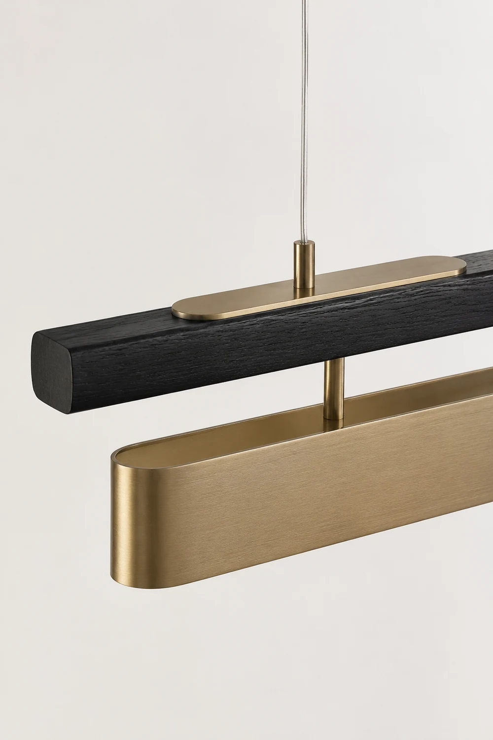 Edge Pendant Light Rectangular Modern, Metal, Black/Brass, Office - Lumpaz