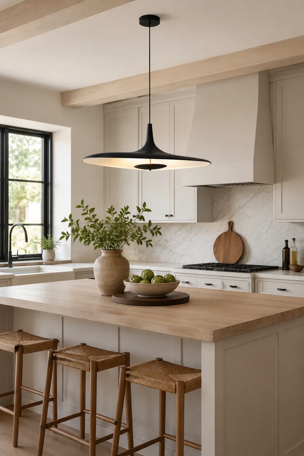 Carins Modern Minimalist ResinCreative Pendant Light, Black/White - Lumpaz