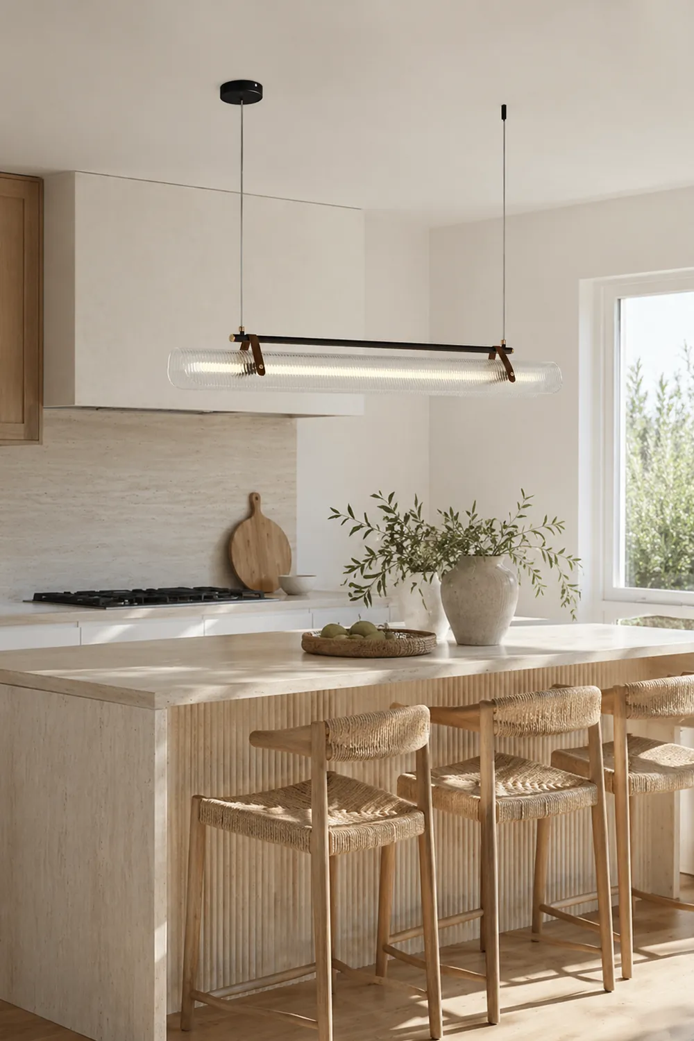Edge Pendant Light Linear Modern, Acrylic/Metal, Black/Gold, Study - Lumpaz