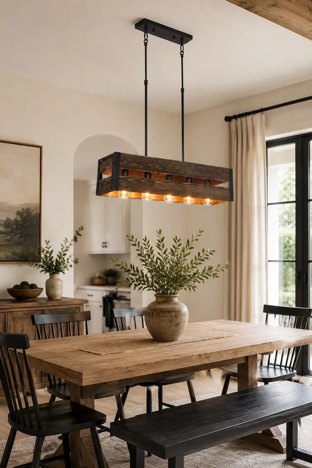 Alessio Retro LED Metal/Wood Pendant Light Living Room/Bedroom - Lumpaz