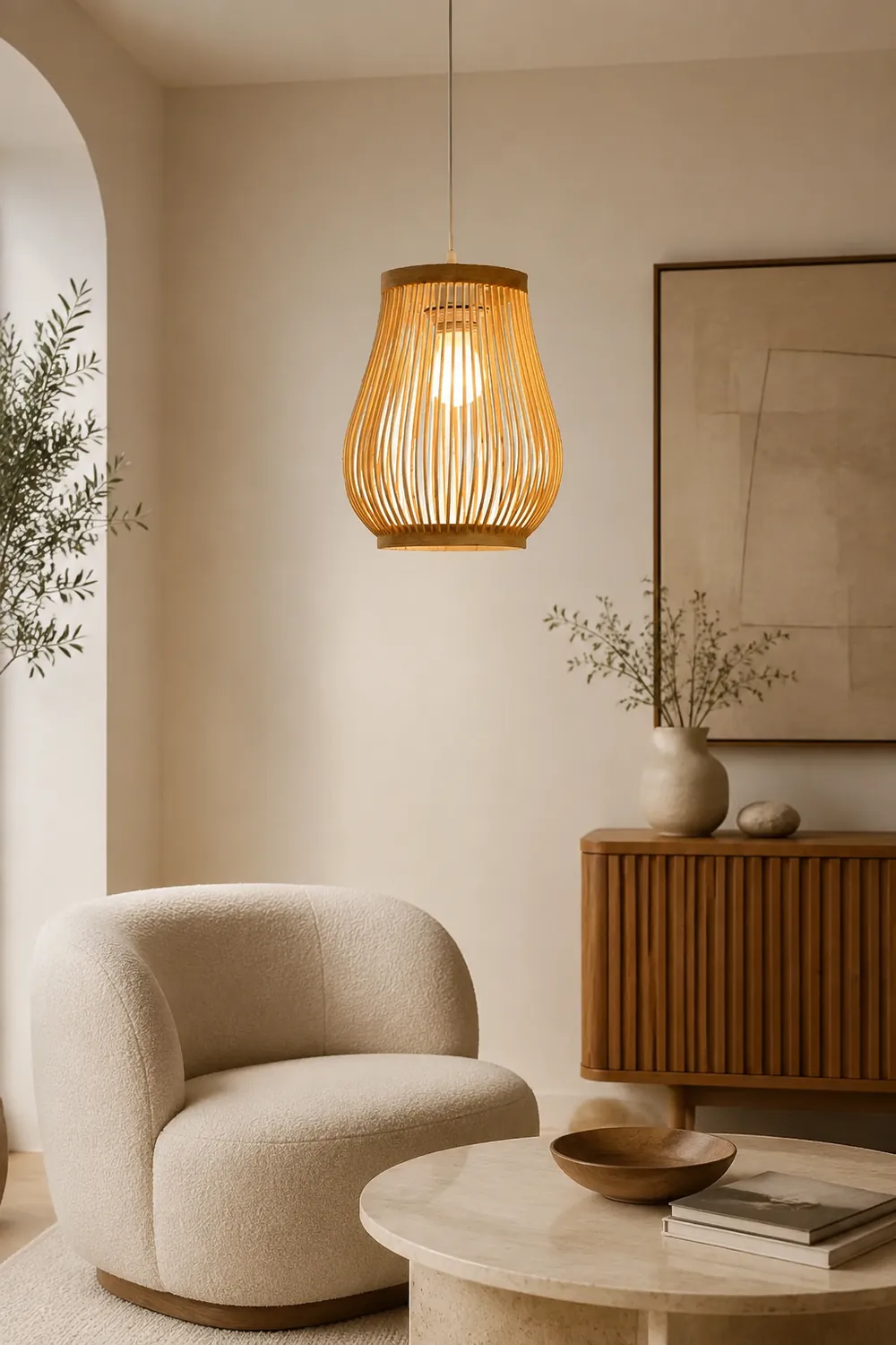Muto Designer Handmade Weave Bamboo Pendant Light - Lumpaz