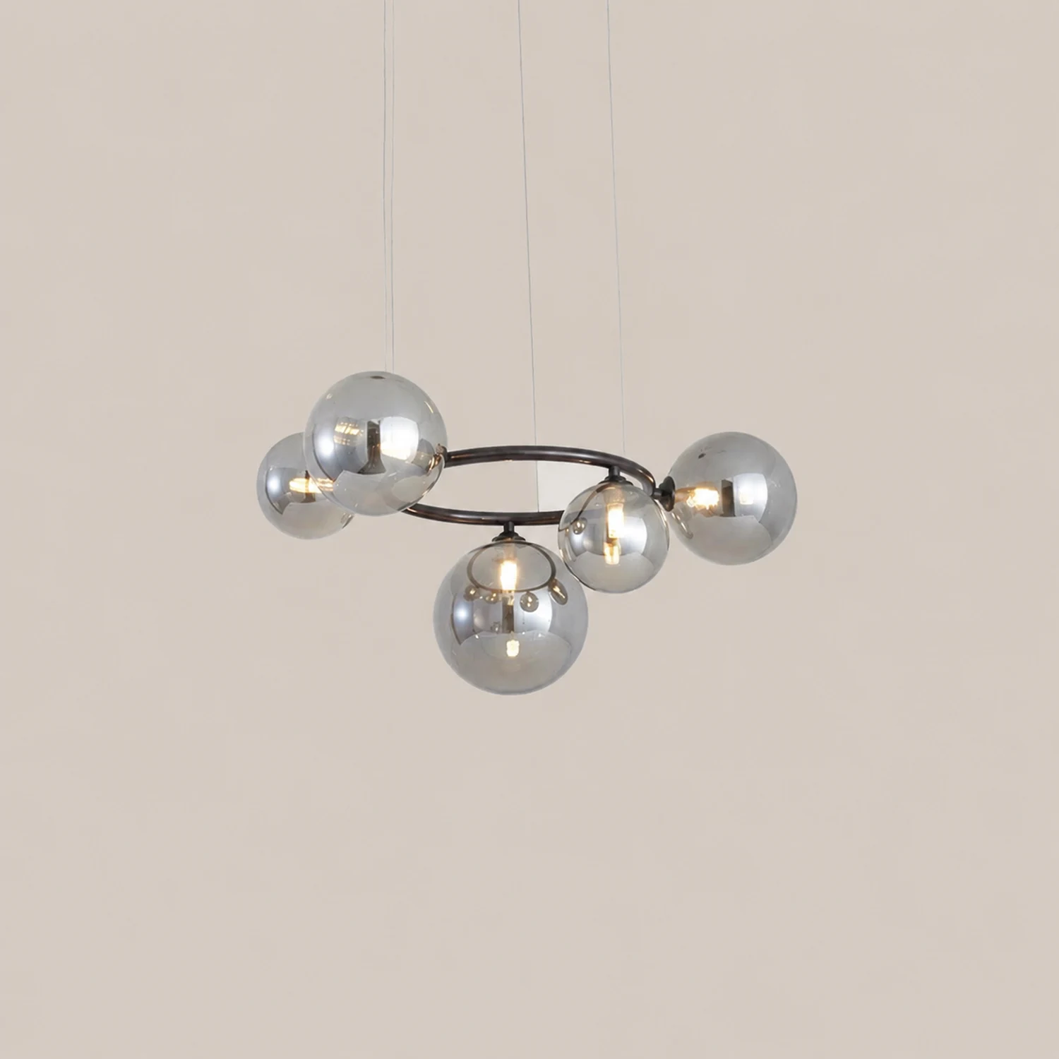 Valentina Modern Designe Wave Metal/Glass Pendant Light, White/Gold - Lumpaz