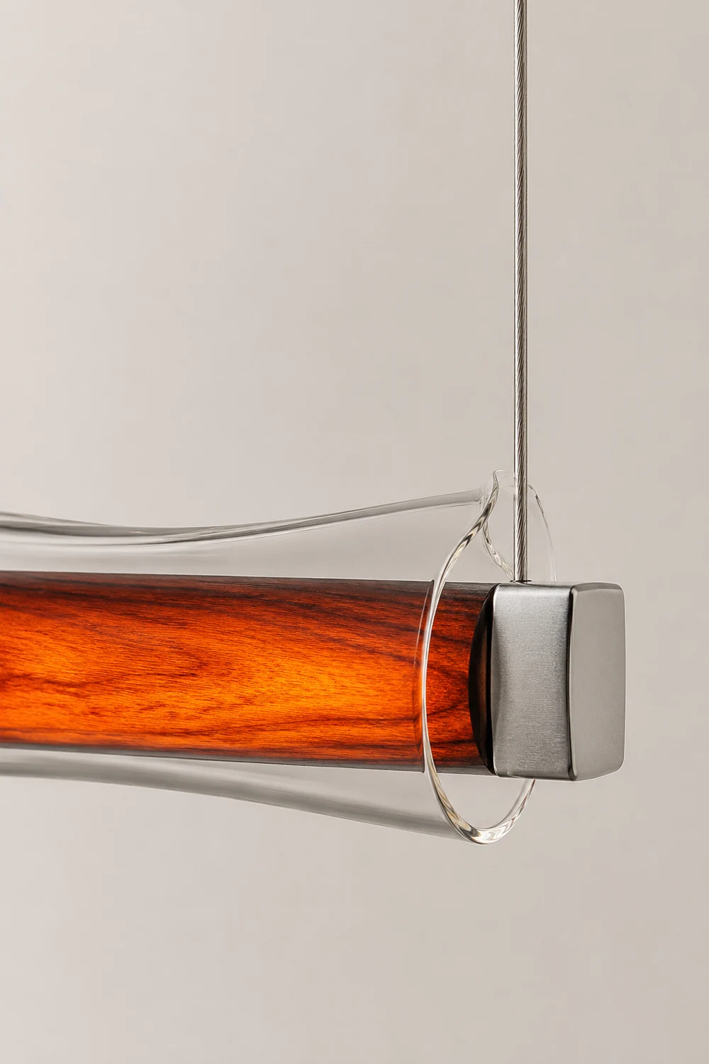 Edge Modern Tubular Metal Pendant Light, Red/Brown - Lumpaz