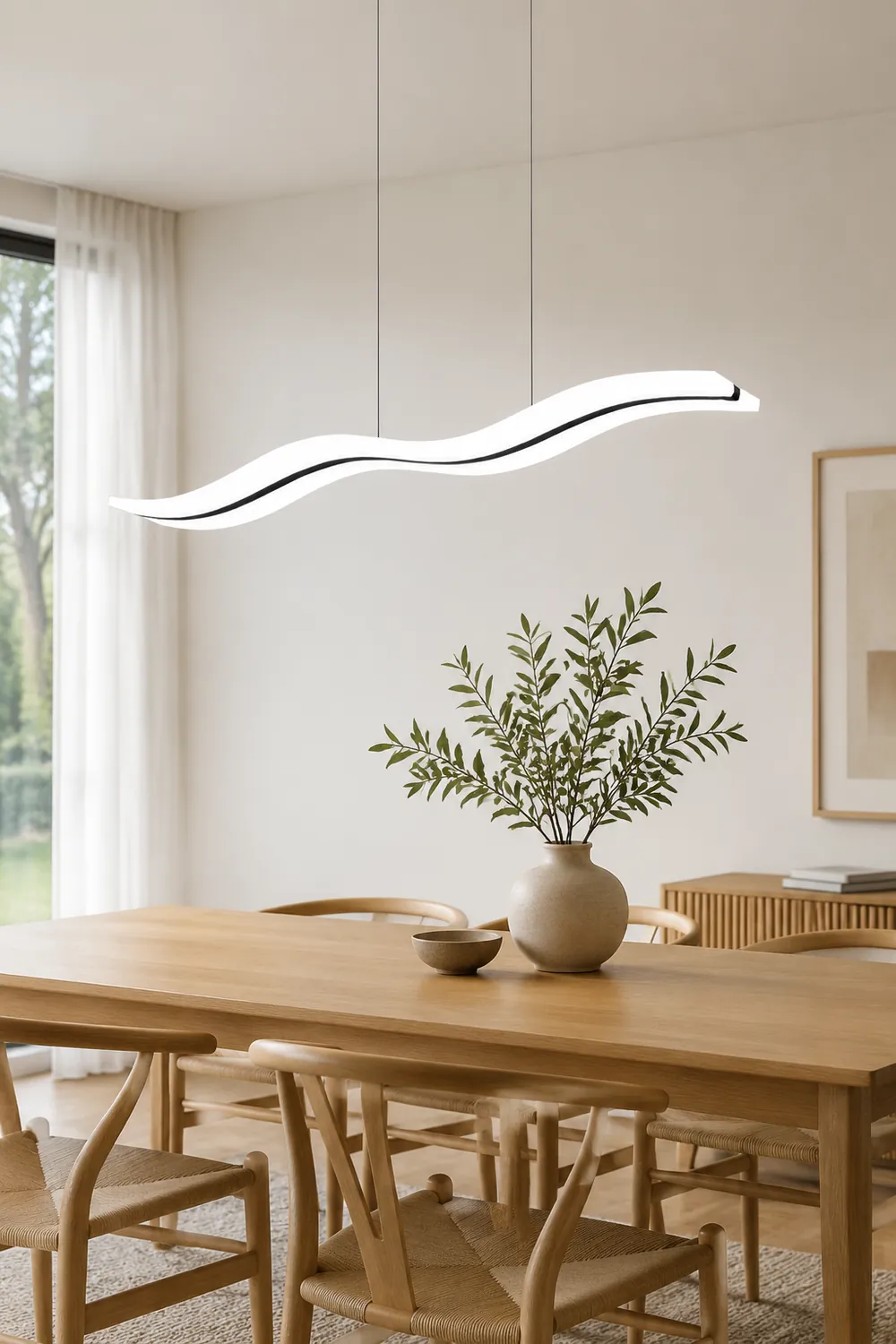 Minimalist Wave Wavy Pendant Light, 38.5" - Lumpaz