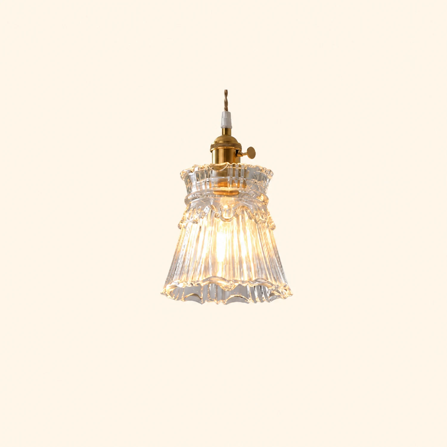 Hailie Art Deco Blown Brass & Glass Pendant Light, 7 Styles - Lumpaz