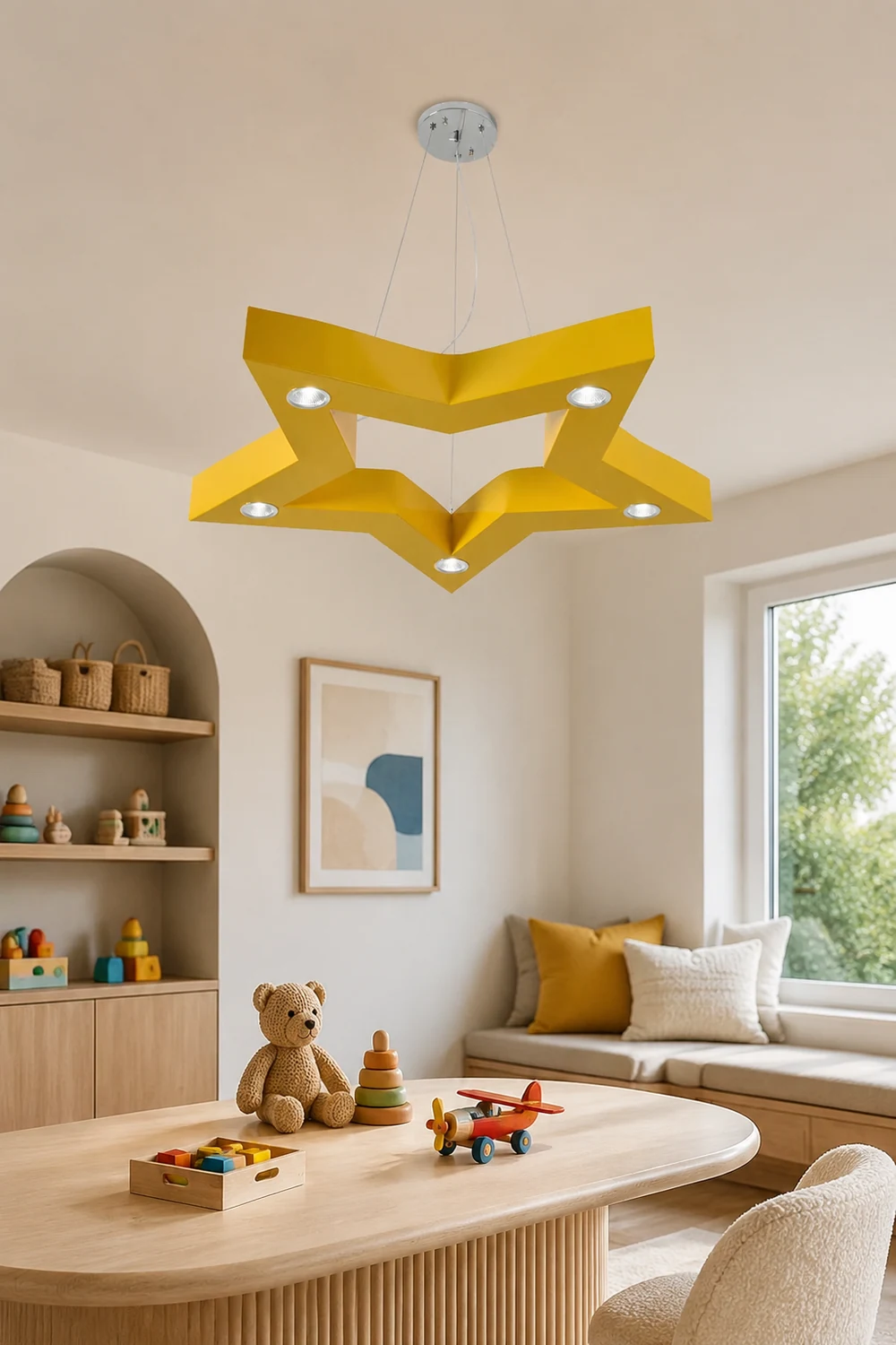 Minori Five-Pointed Star Colorful Metal Kids Pendant Light - Lumpaz