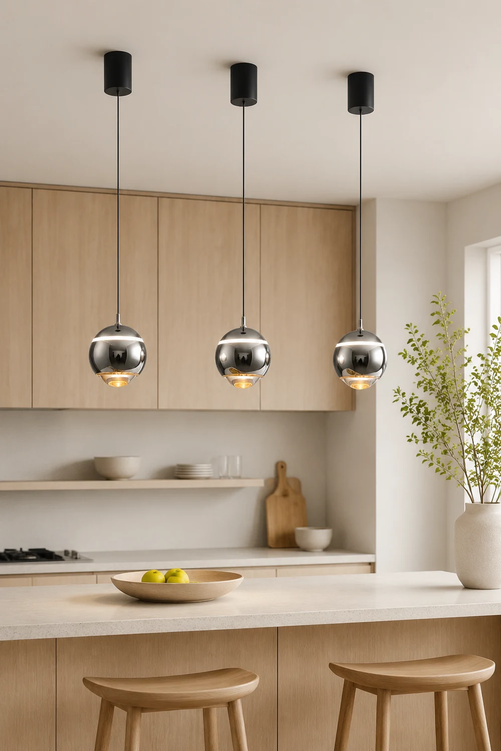 Valentina Modern Round LED Pendant Light, Kitchen Island - Lumpaz