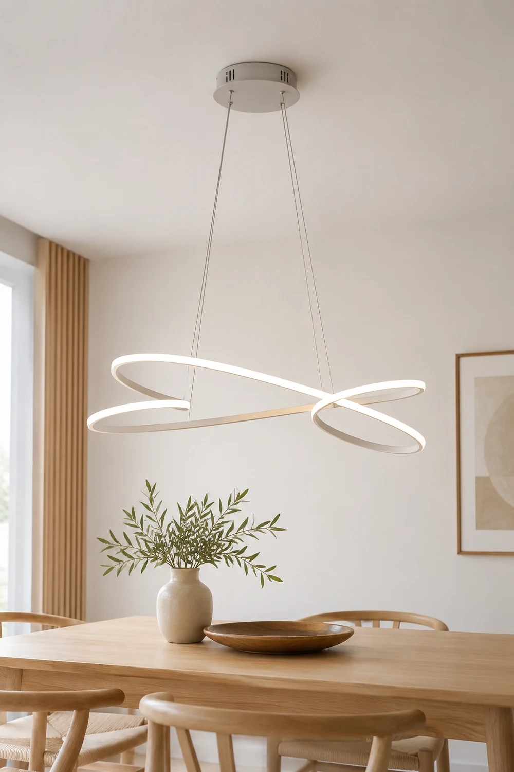 Modern Minimalist Metal Pendant Light, White/Black - Lumpaz