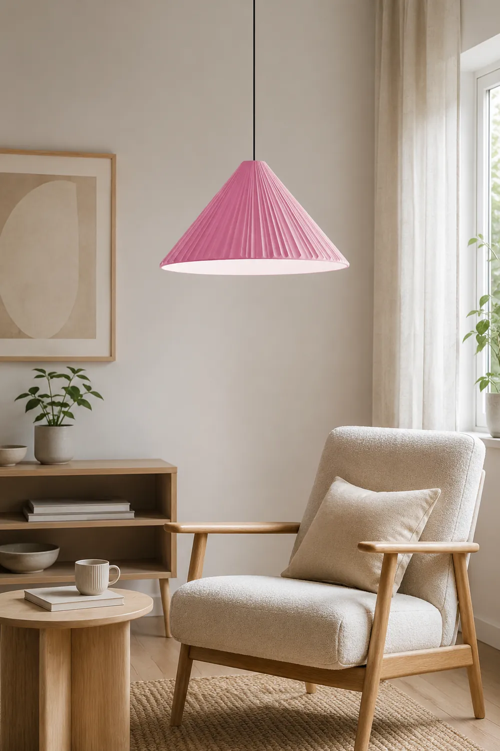 Cairns Modern Nordic Triangle Metal/Resin Pendant Light, White/Pink/Blue - Lumpaz