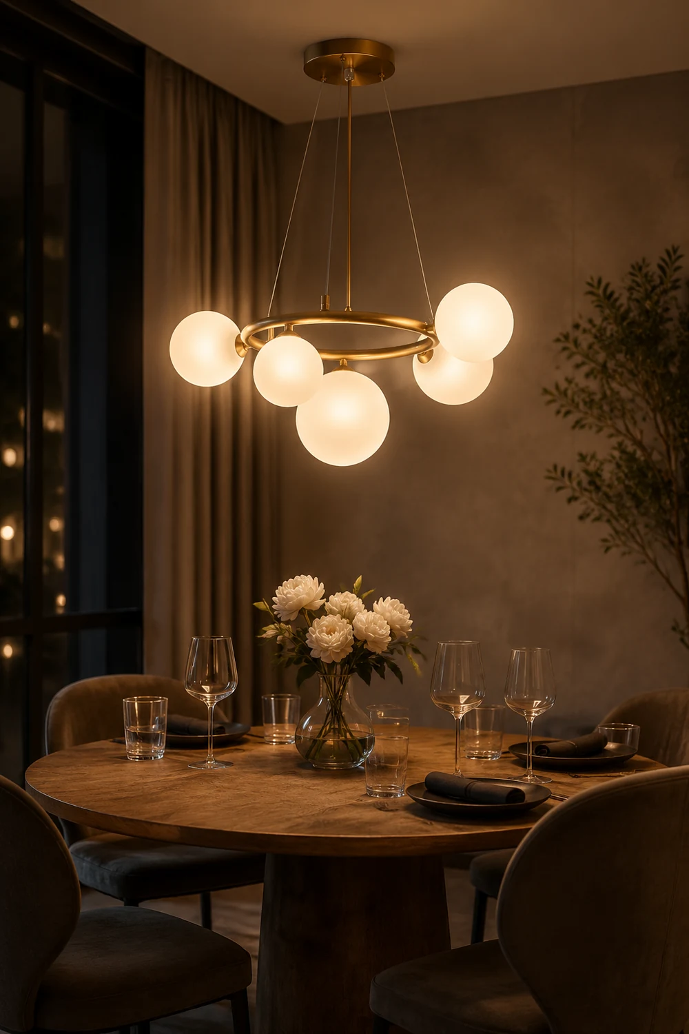 Valentina Modern Designe Wave Metal/Glass Pendant Light, White/Gold - Lumpaz