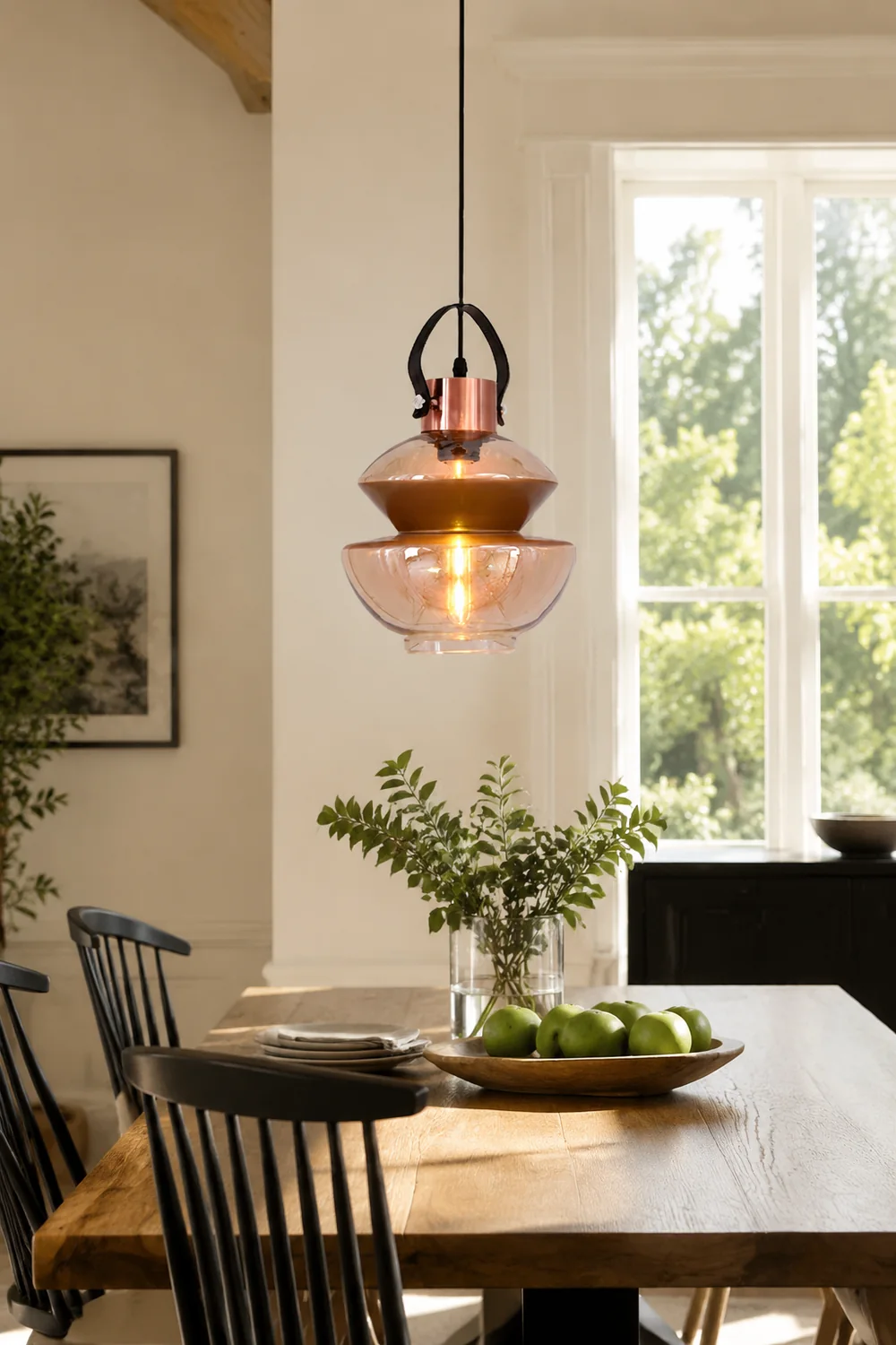 Alessio Copper Clear Glass Pendant Light - Lumpaz