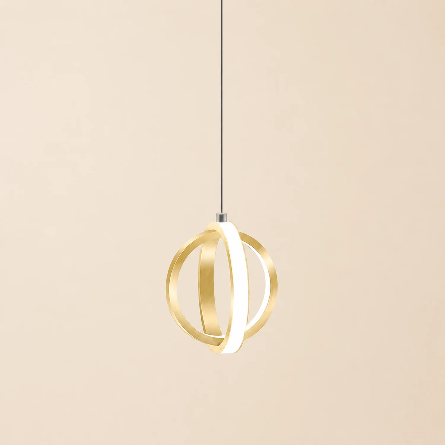 Lynch Pendant Light Spherical Modern, Metal, Black/Gold, Kitchen - Lumpaz