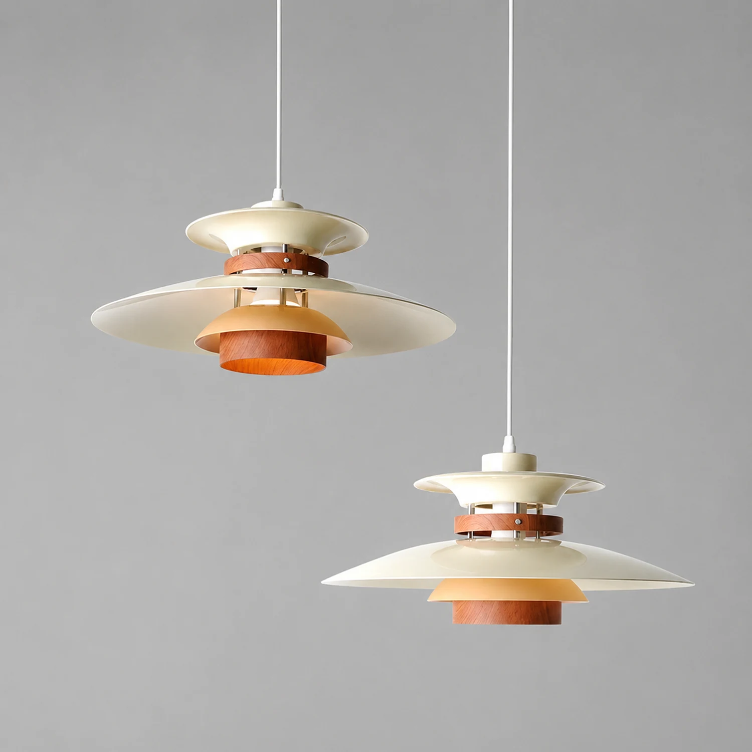 Morandi Unique Designer Metal Pendant Light, White - Lumpaz