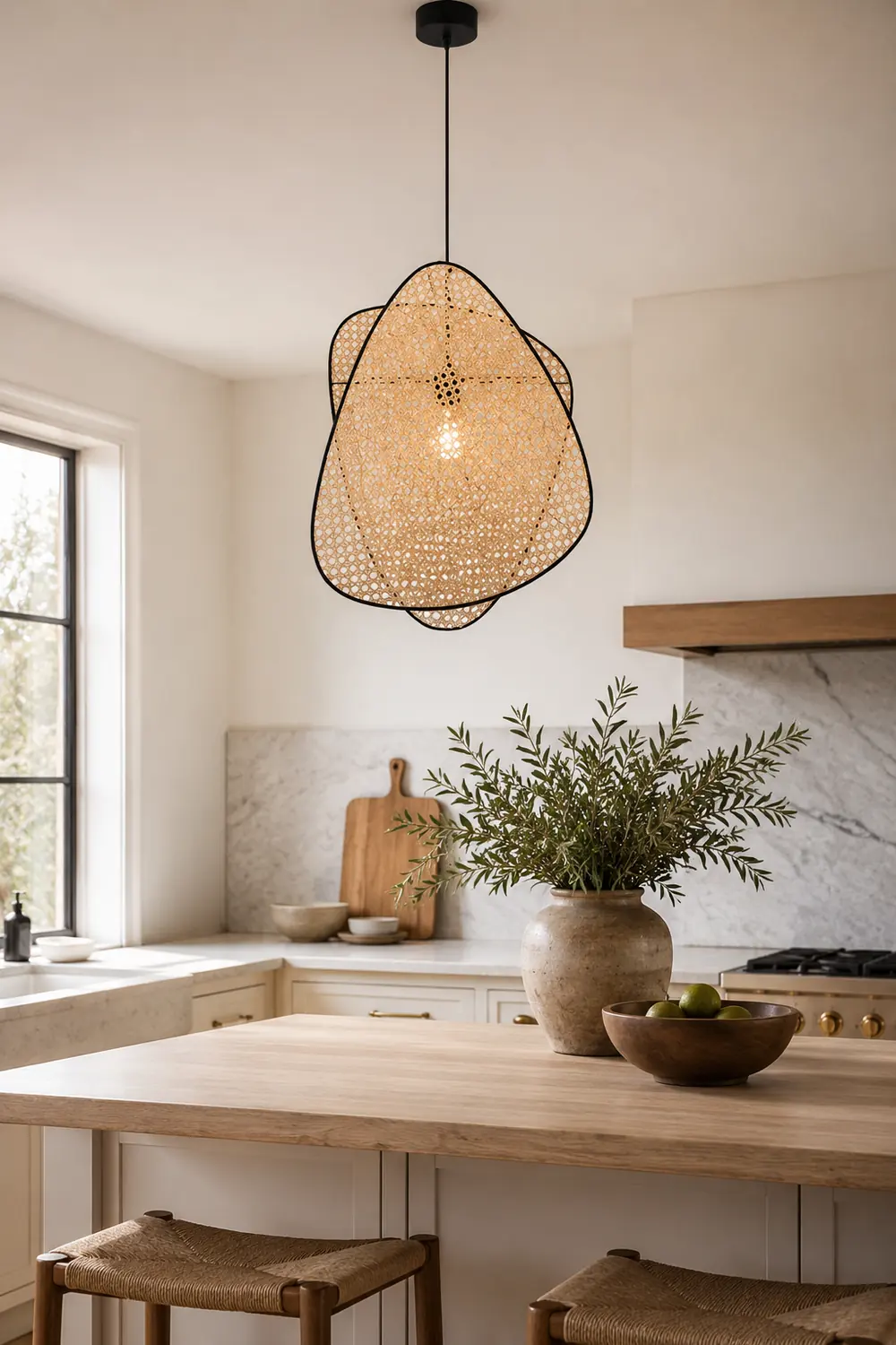 Ritta Wabi Sabi Rattan Pendant Light, Willow weave - Lumpaz
