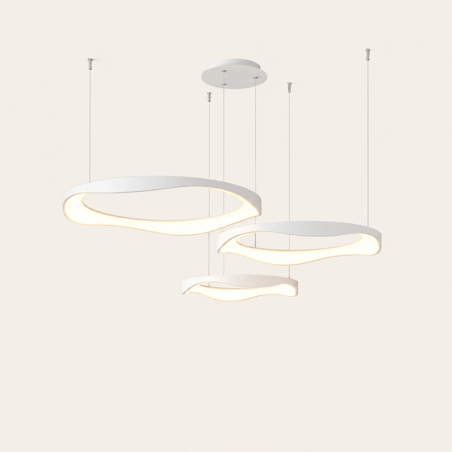 Arisha Pendant Light Rond Modern, Light Color Switchable, Black/White, Dining Room - Lumpaz