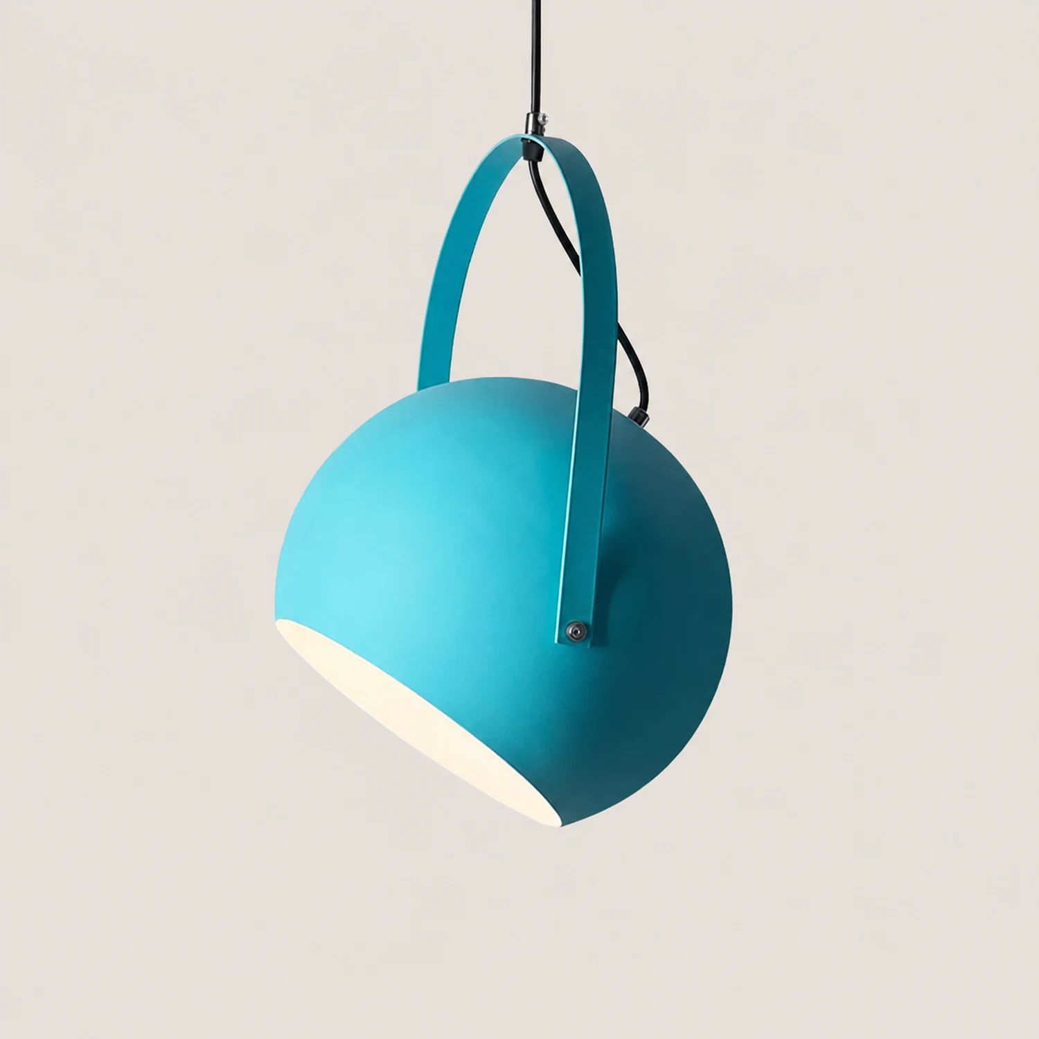 Morandi Colorful Art Deco Pendant Light, Spherical, Metal, Bedroom - Lumpaz