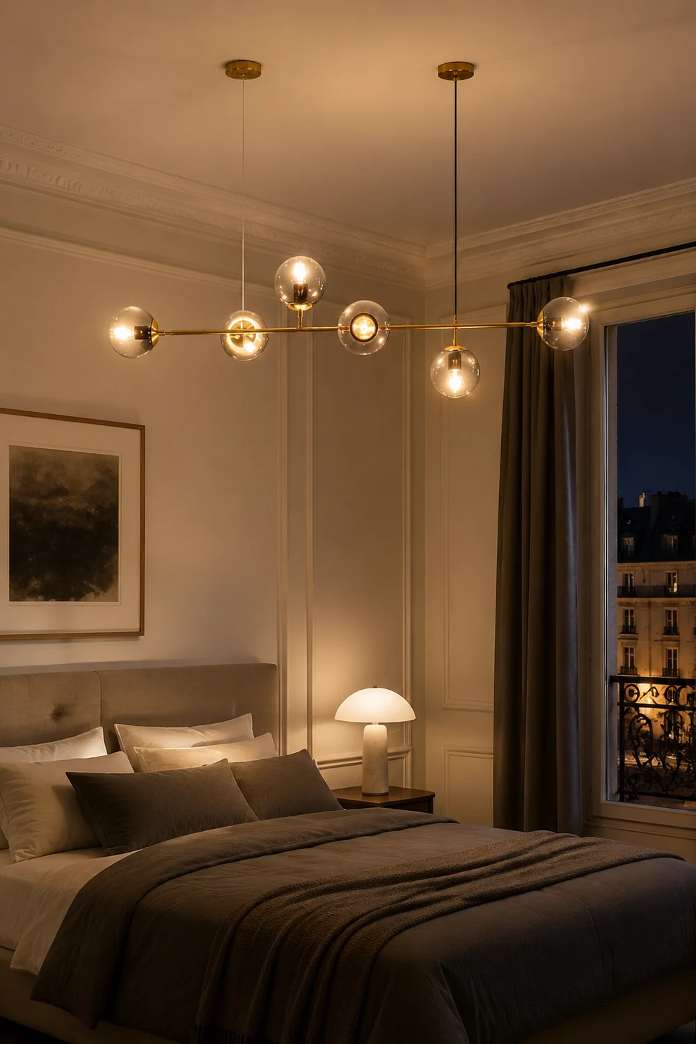 Valentina Modern Bubble Metal/Glass Pendant Light, Gold - Lumpaz