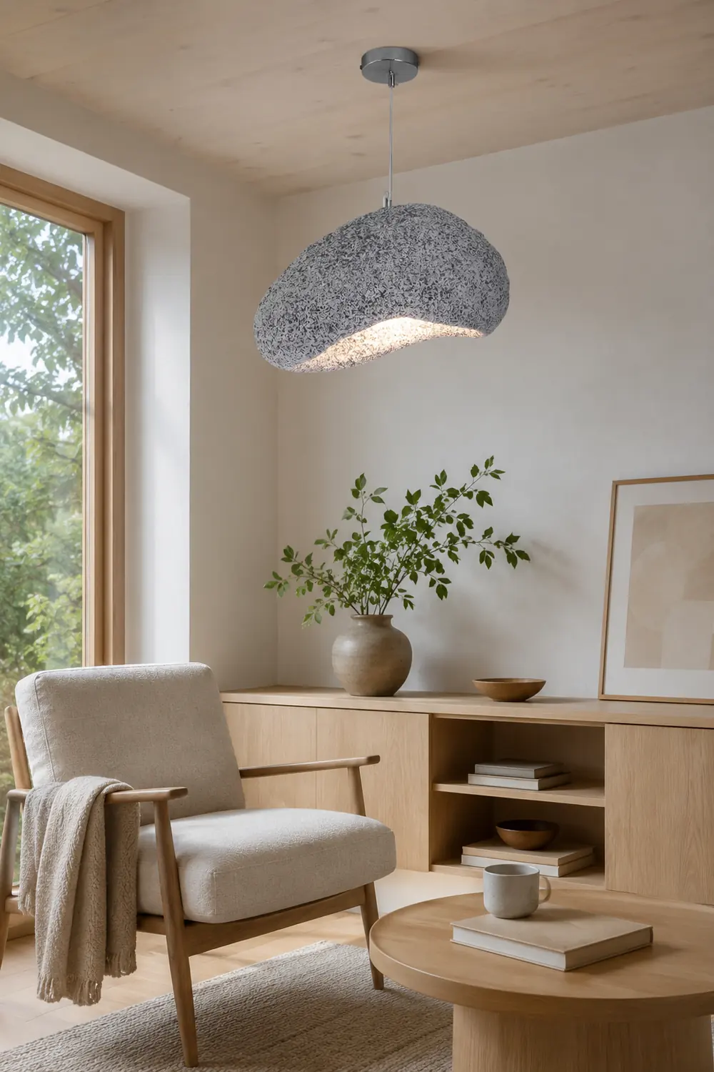 Byers Wabi Sabi Bread Shape Resin Pendant Light, 2 Color - Lumpaz