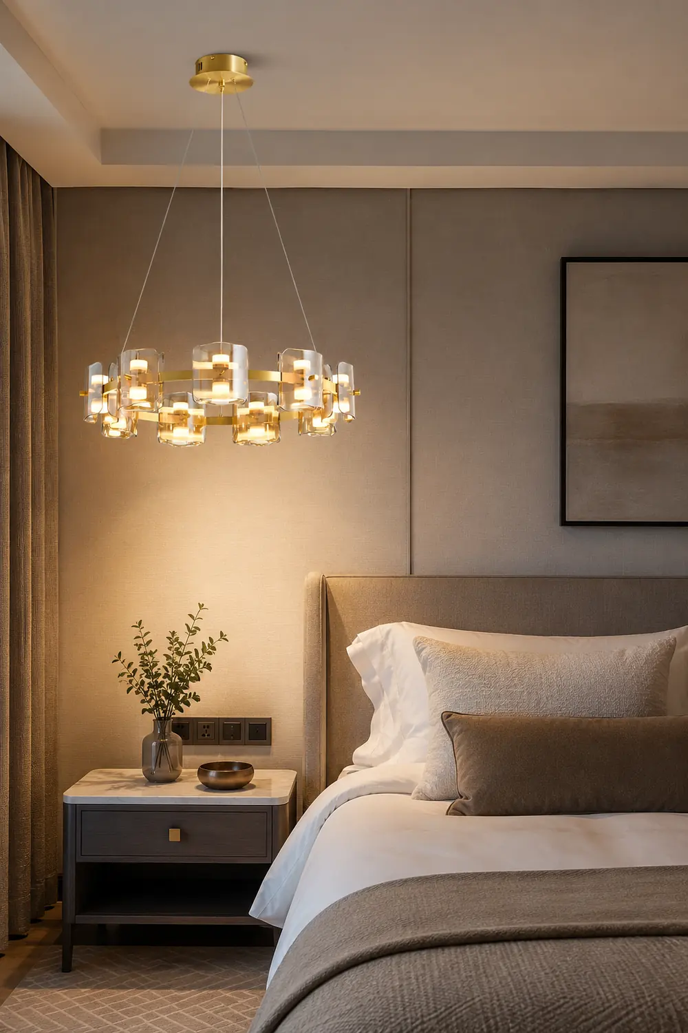 Evette Minimalist Round Metal Pendant Light,Black/Gold - Lumpaz