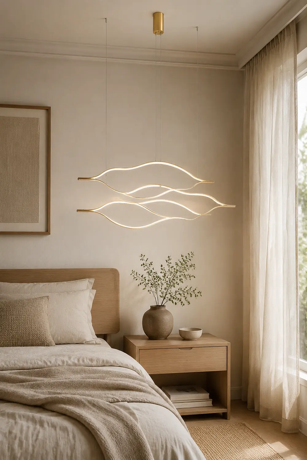 Edge Wave Pendant Light, Gold, 31.5"/39.3"/47.2" - Lumpaz