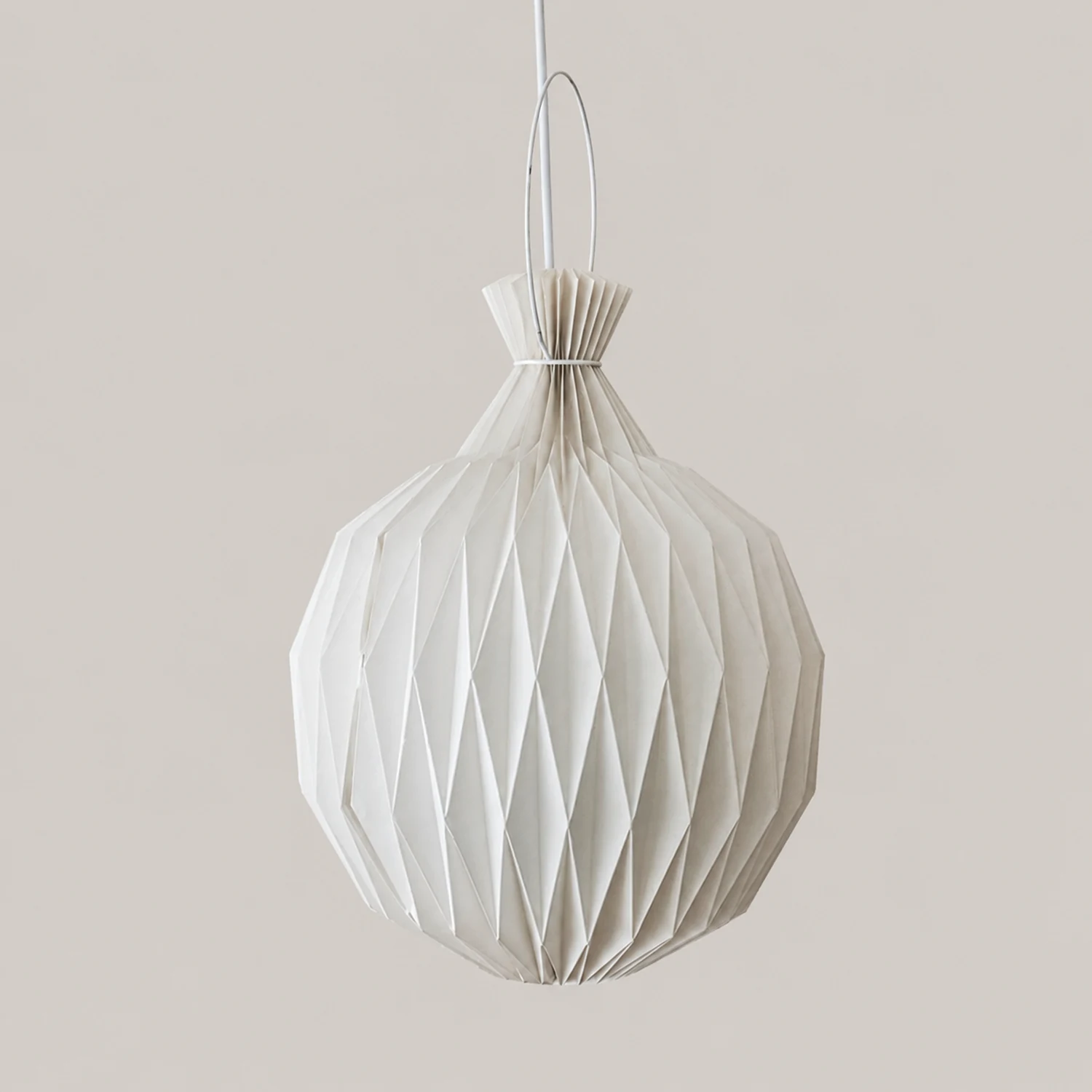 Renée Minimalist Paper Globe Pendant Light, White, 2 Size - Lumpaz