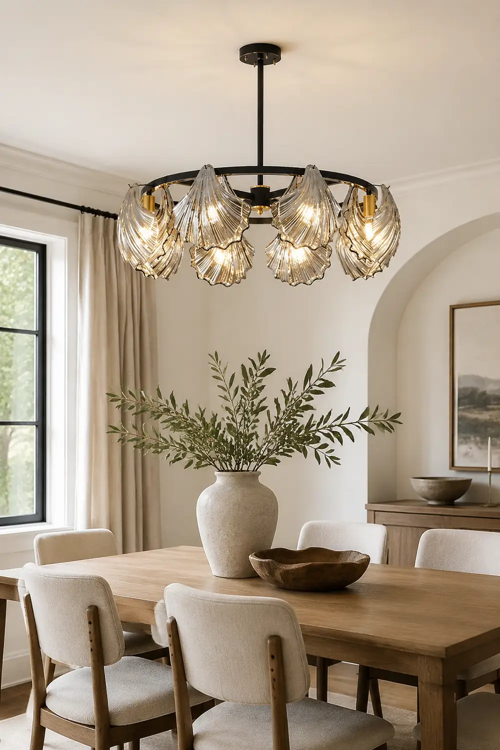 Kirsten Modern Annular Metal And Glass Pendant Light, Black/Gold - Lumpaz