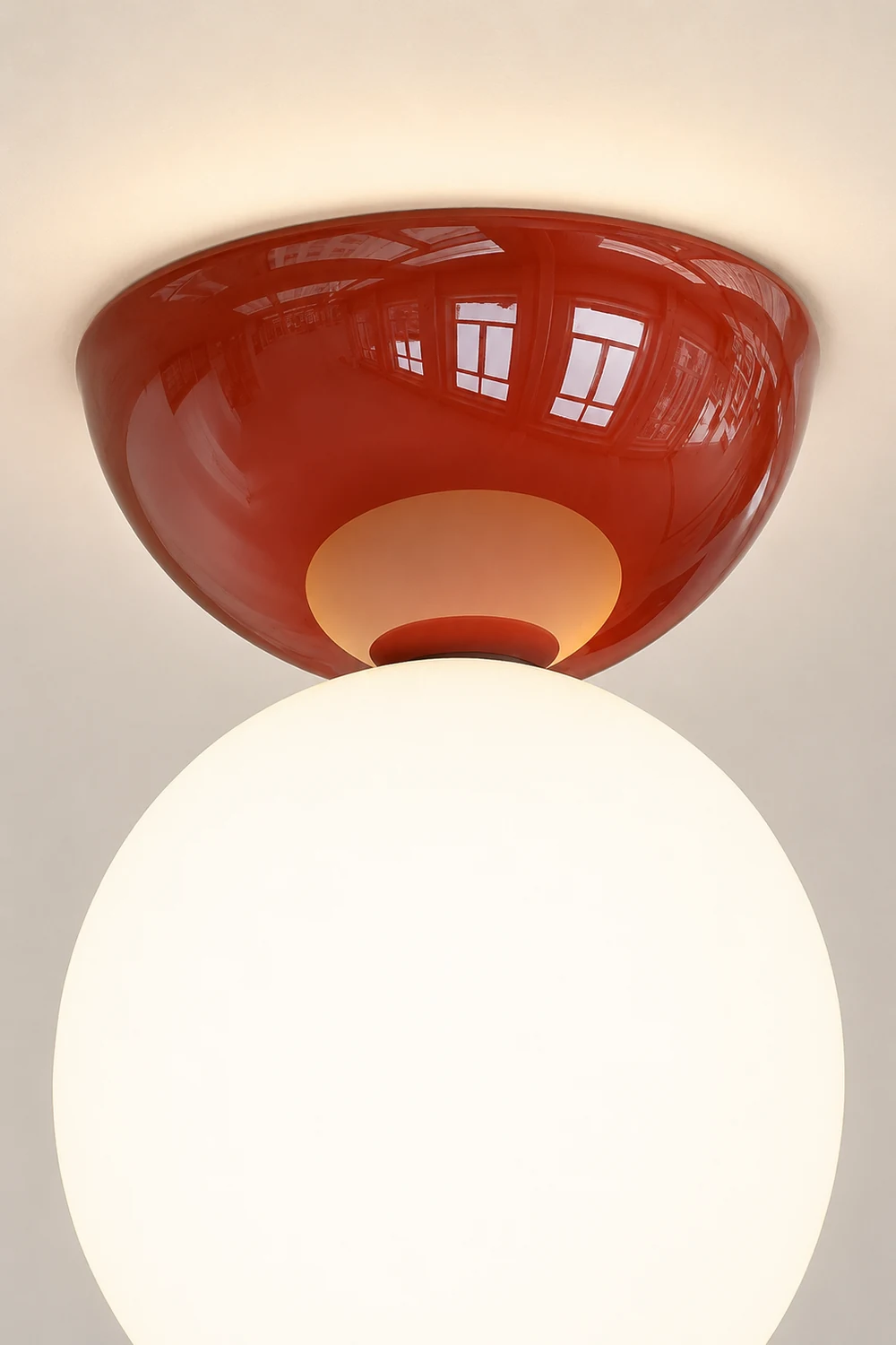 Valentina Vintage Cream Style Ceiling Light Red Chrome Green Bedroom - Lumpaz