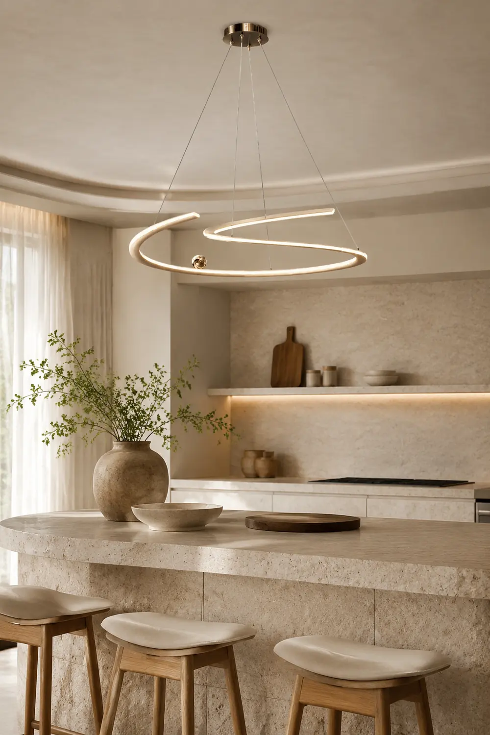 Minimalist Linear Metal Pendant Light,Gold - Lumpaz