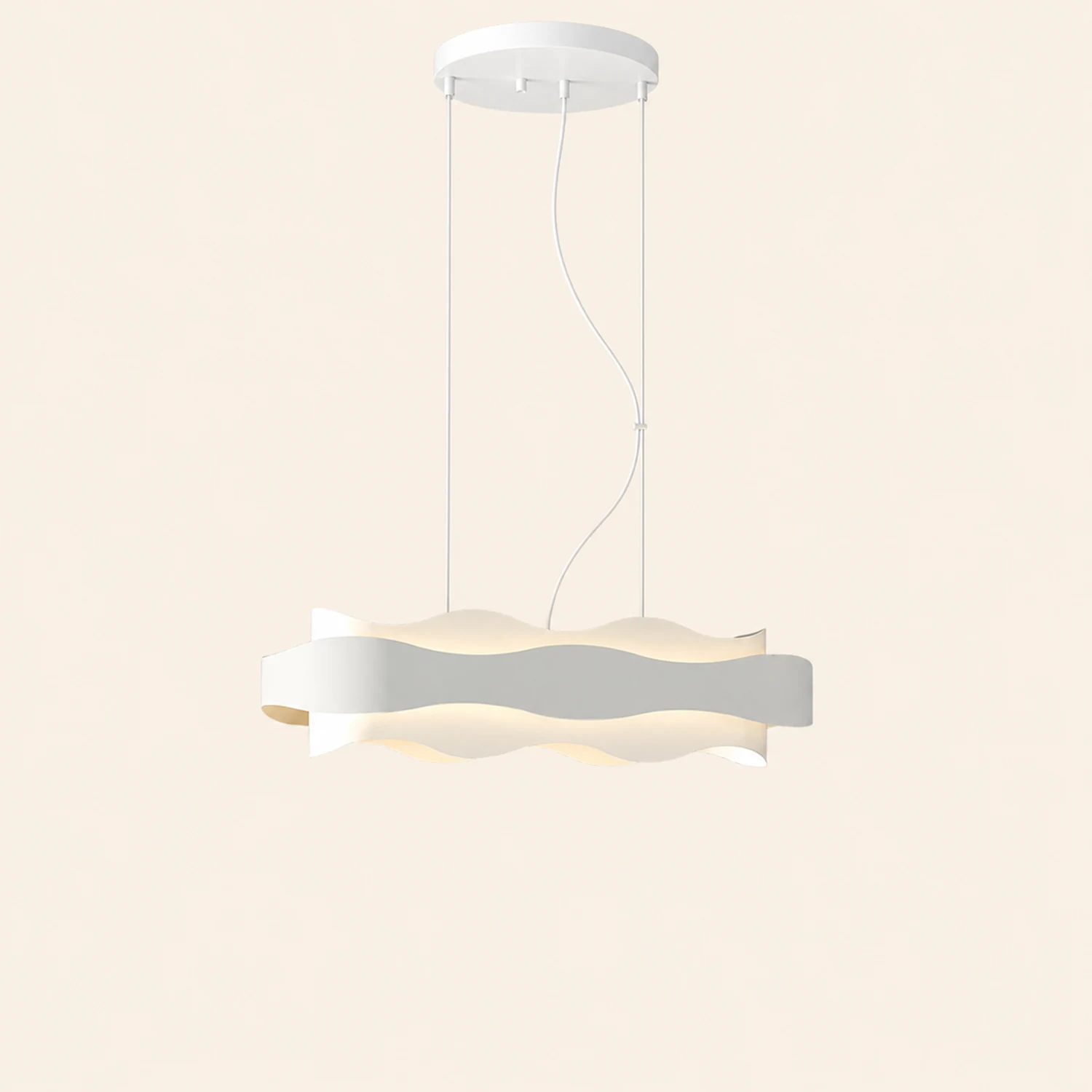 Bella Art Deco Flower Shape Metal Pendant Light, White - Lumpaz