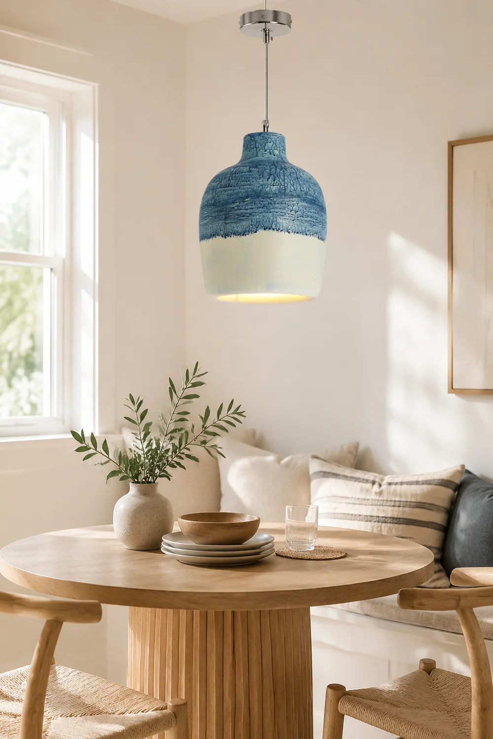 Byers Wabi Sabi Jar Shaped Resin Pendant Light, 4 Color - Lumpaz