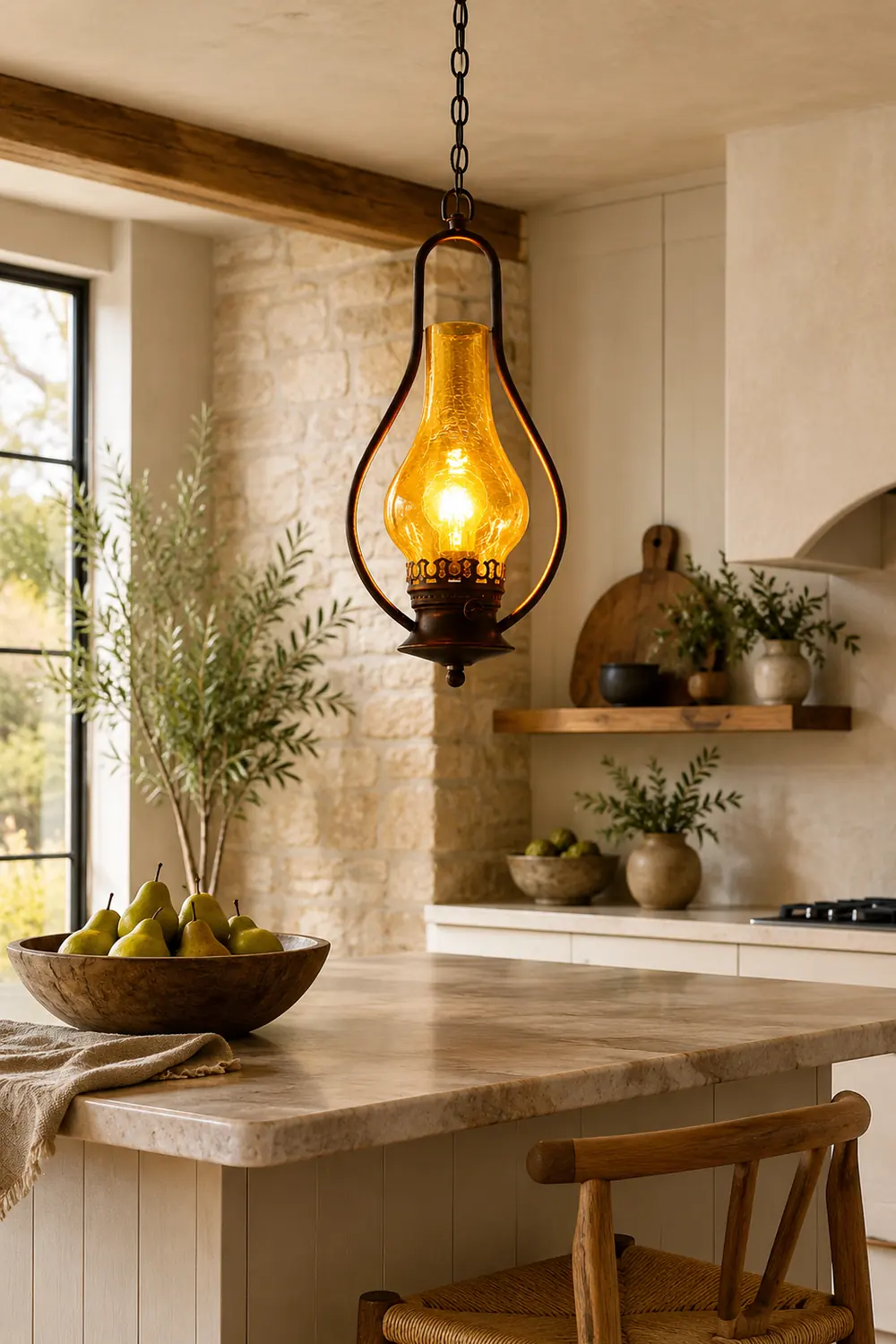 Alessio Rustic Vintage Kerosene LED Pendant Light - Lumpaz