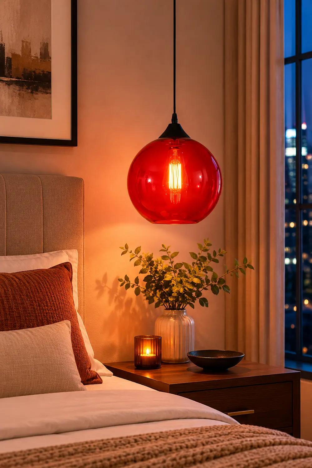 Hailie Modern Glass Globe Colorful Pendant Light - Lumpaz