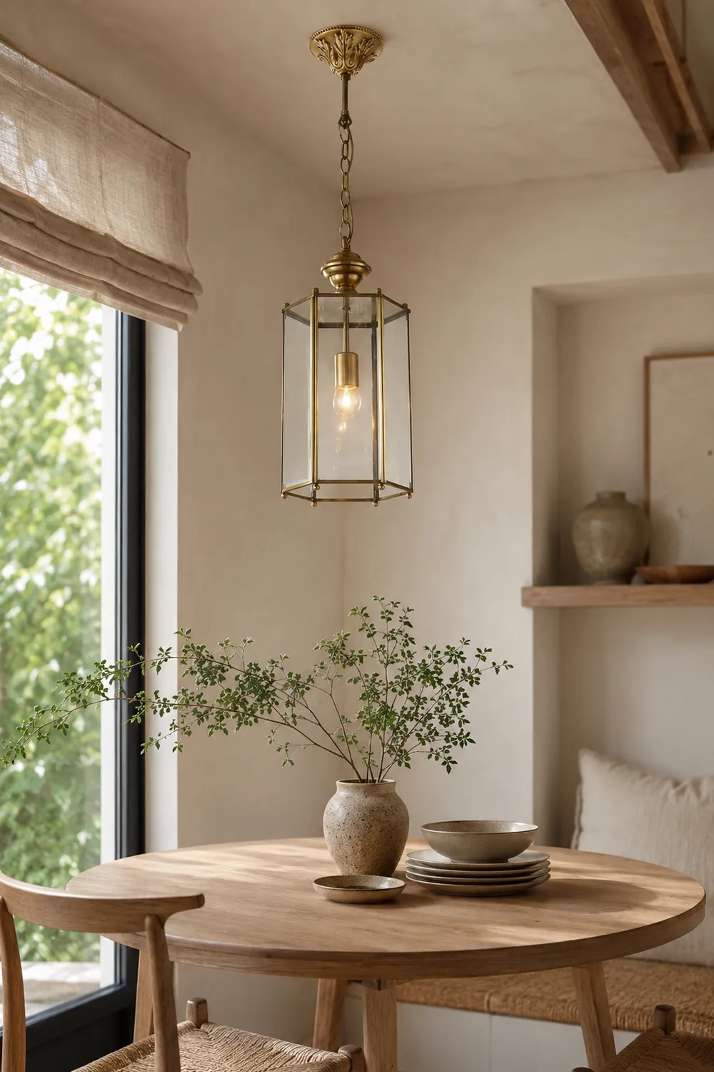Sanna Brass Clear Glass Pendant Light, 7.8" - Lumpaz