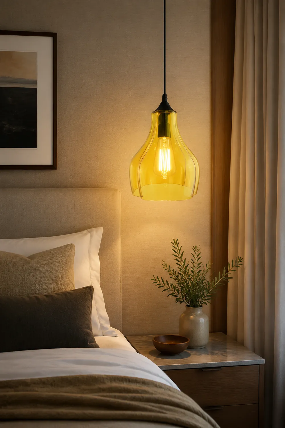 Morandi Contemporary Pendant Light, Clear/Yellow/Green - Lumpaz