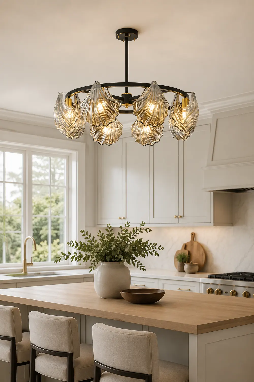 Kirsten Modern Annular Metal And Glass Pendant Light, Black/Gold - Lumpaz