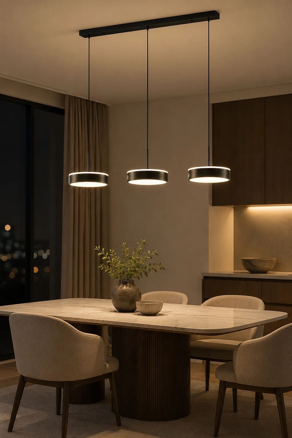 Raheel Pendant Light Cluster Metal/Acrylic, Black/Gold, Bar - Lumpaz