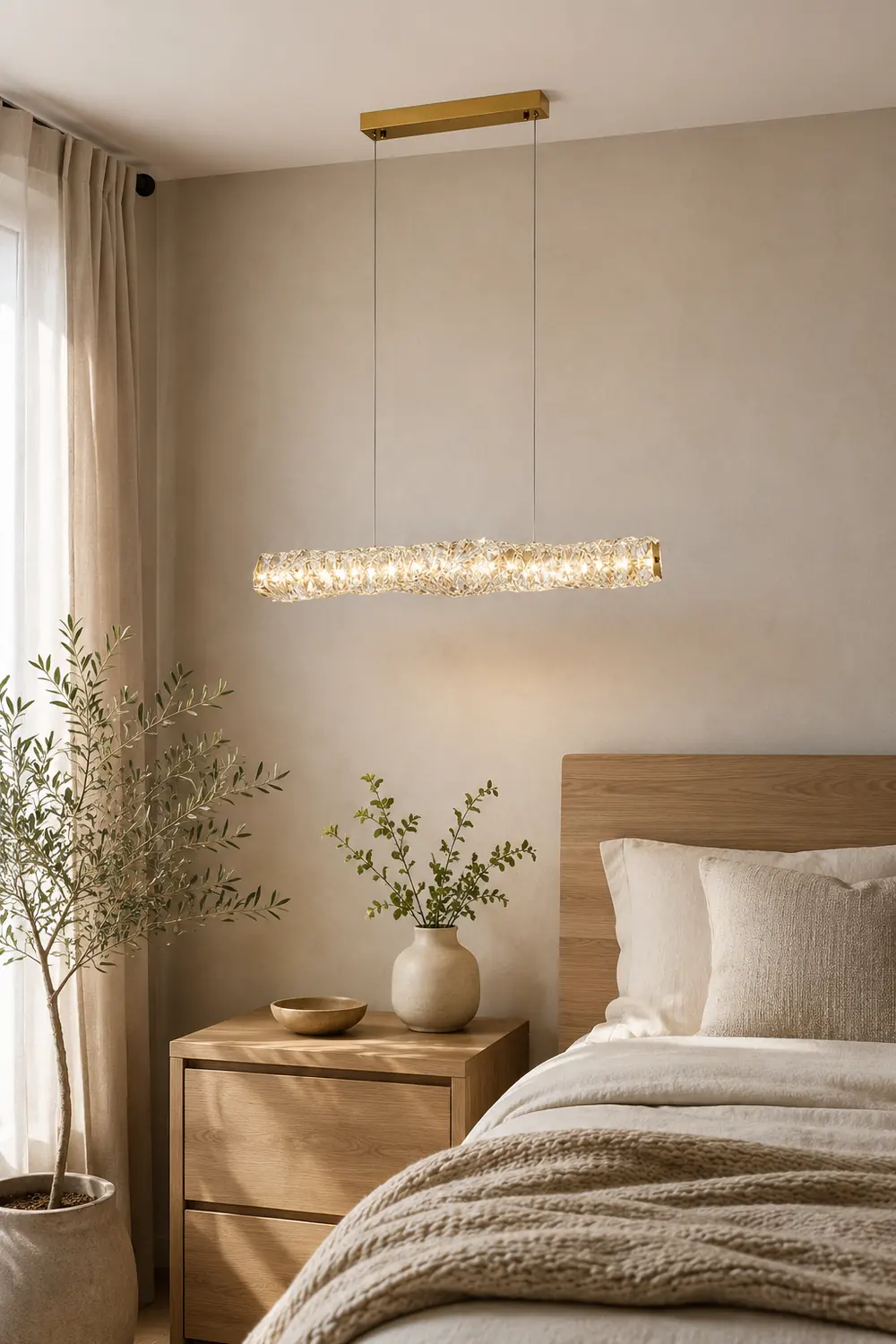 Kristy Crystal Sliver and Gold Pendant Light, Stainless Steel - Lumpaz