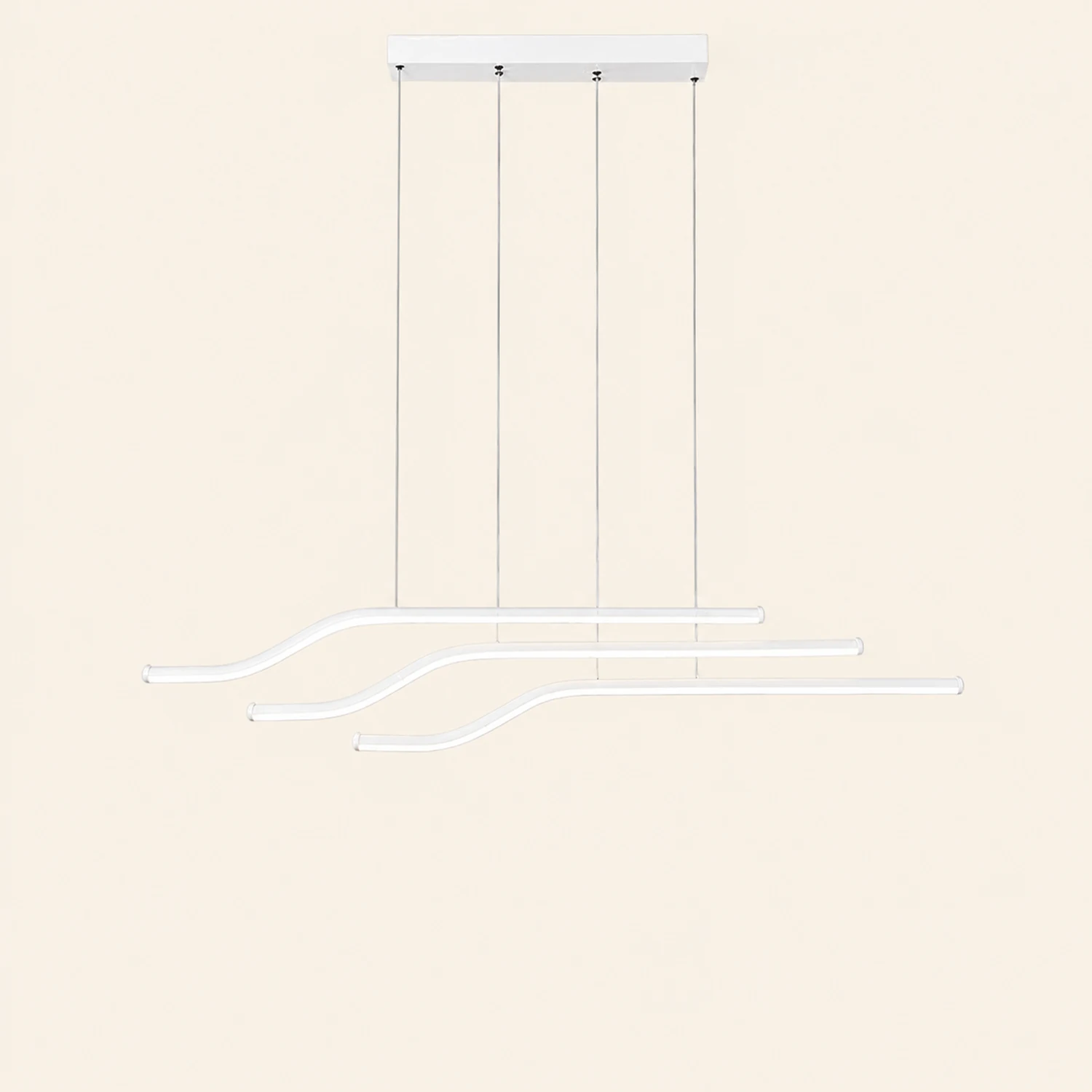 Minimalist Tri-Curved Metal Pendant Light, White/Black - Lumpaz