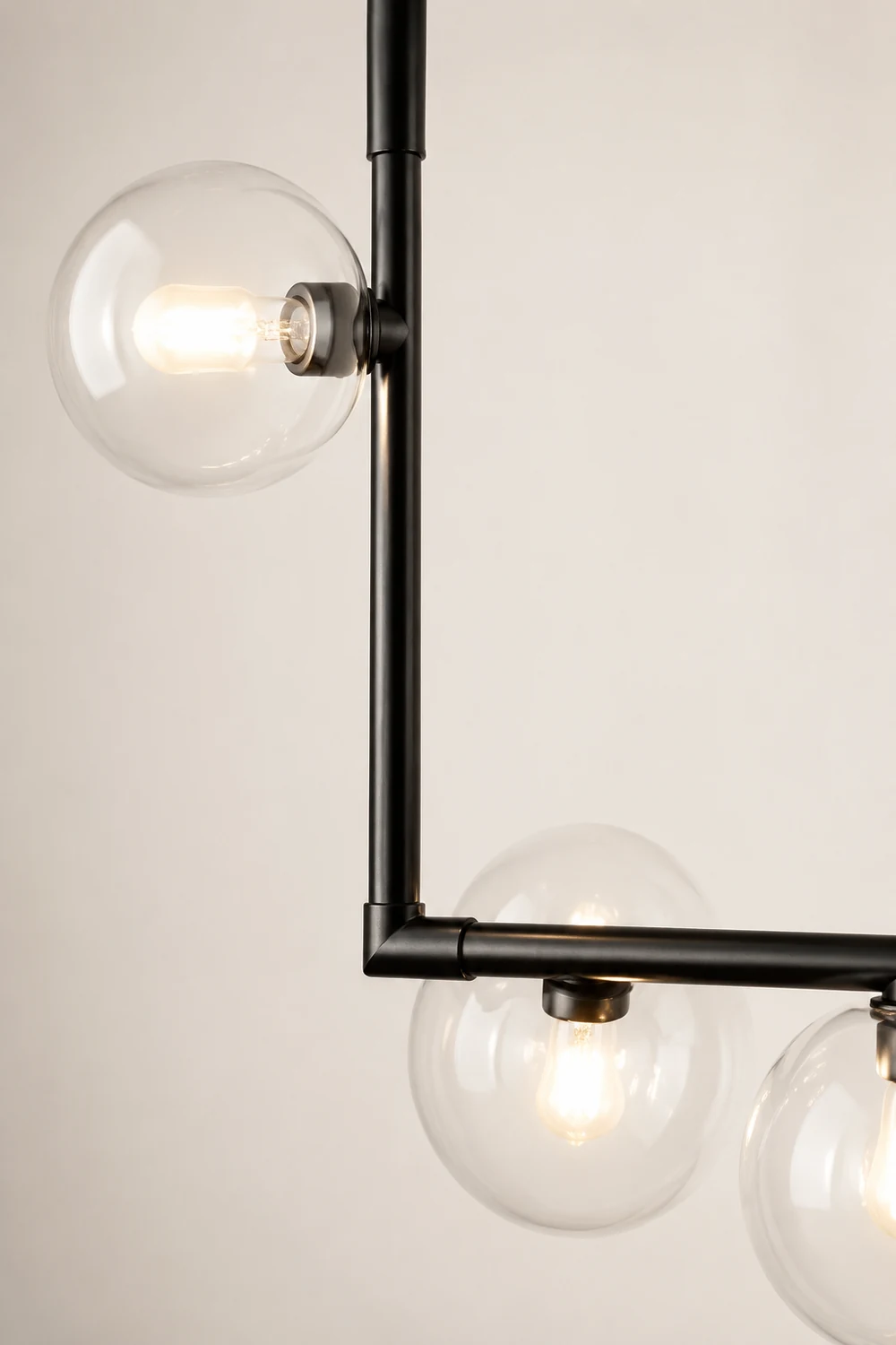 Valentina Minimalist Linear Pendant Light, Black & Gold, 6/8 Heads - Lumpaz