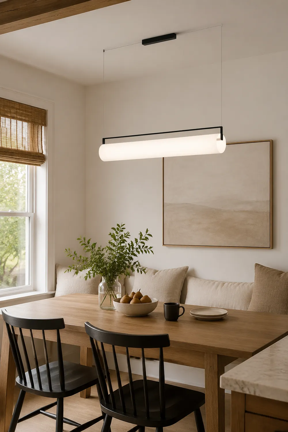 Edge Desinger Cylindrical Shape Linear Pendant Light, 36.6"/48" - Lumpaz