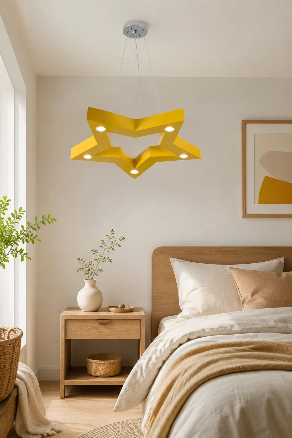Minori Five-Pointed Star Colorful Metal Kids Pendant Light - Lumpaz