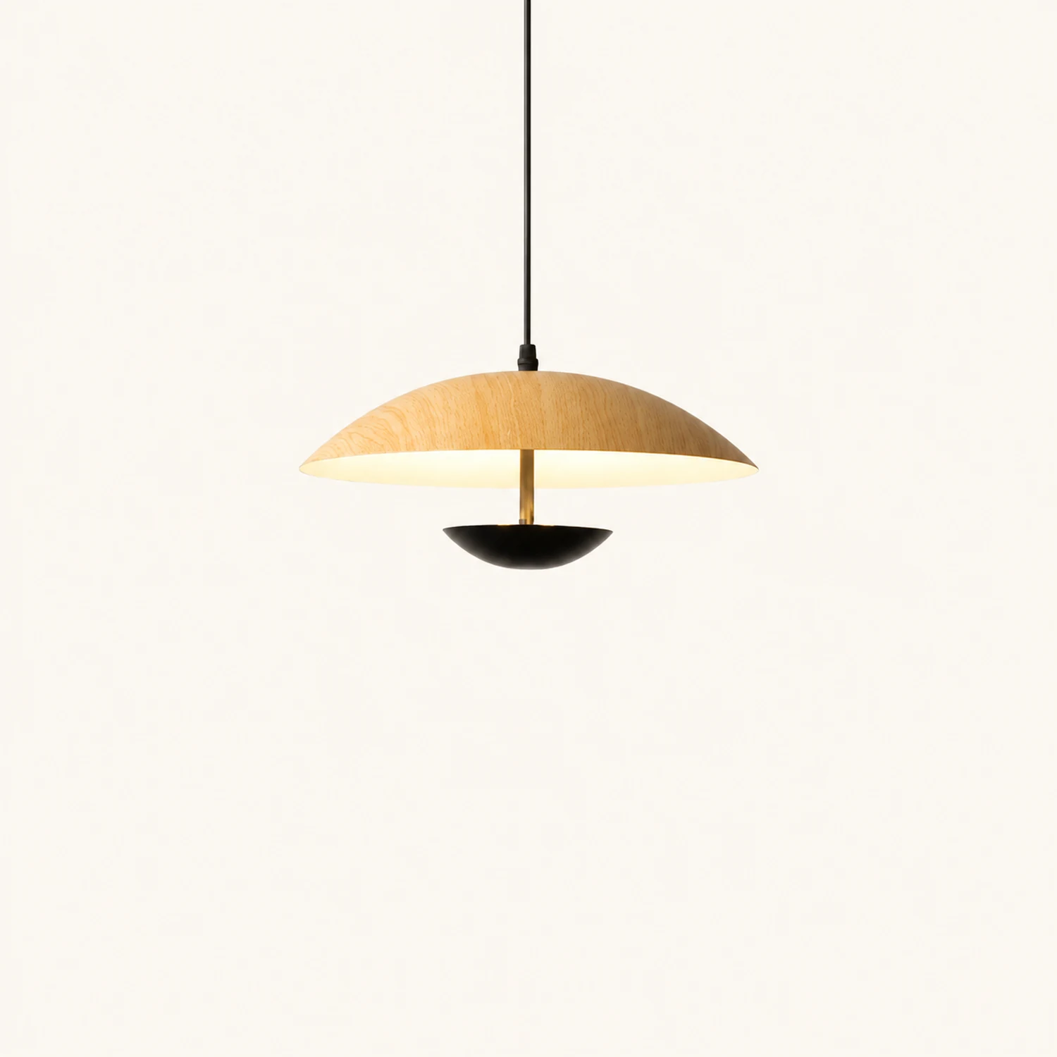 Morandi Modern LED Pendant Light White/Wood Metal Bedroom/Living Room - Lumpaz