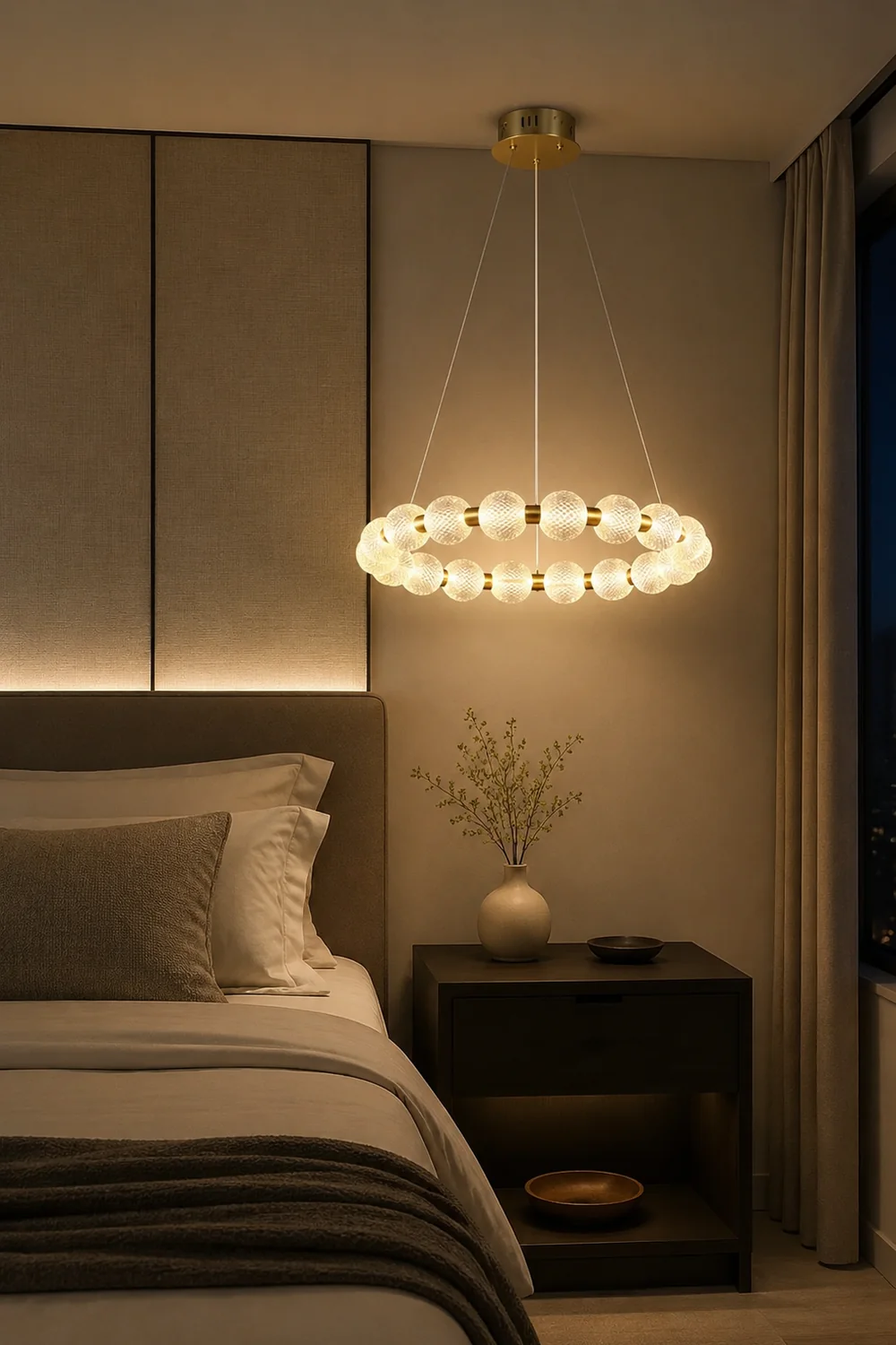 Marilyn Design Ring Metal Pendant Light, Gold, Aluminium/Acrylic - Lumpaz