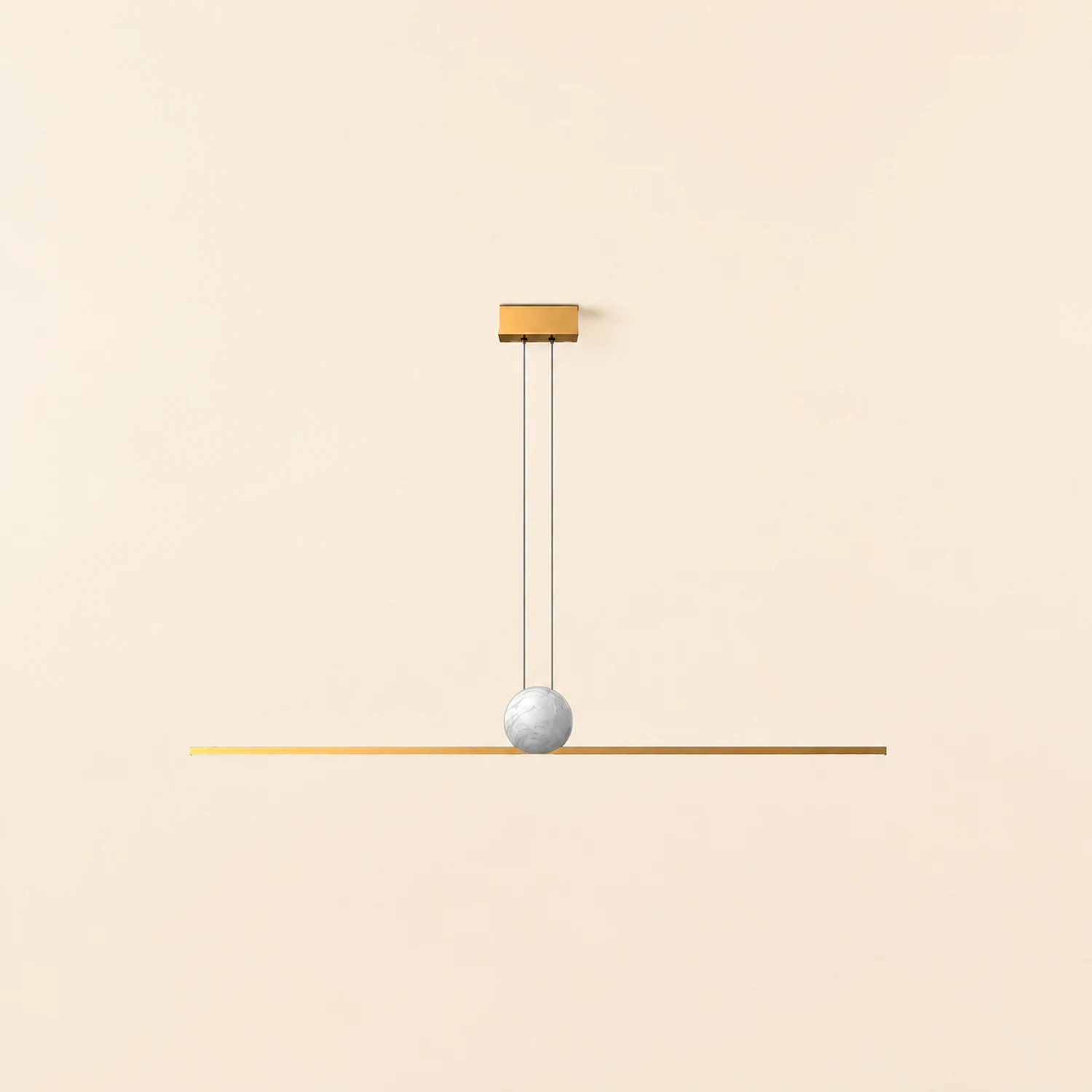 Edge Pendant Light 2 Color, Metal & Marble, 35.4"/47.2"/59" - Lumpaz