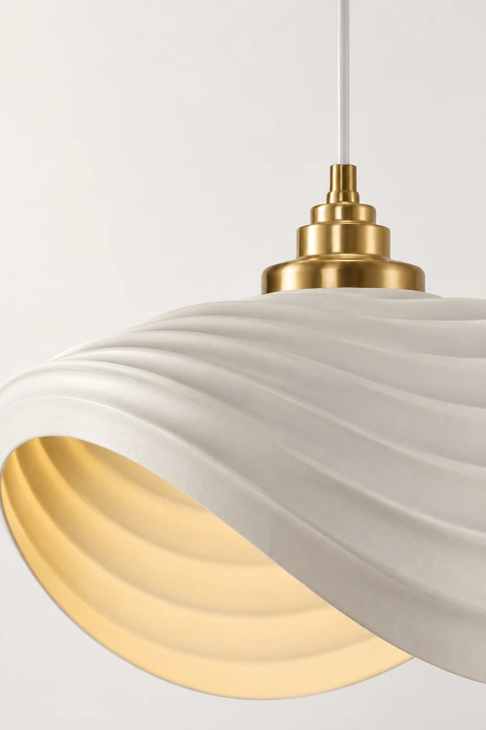 Renée Wabi-Sabi Minimalisme Ripple Pendant Light, Resin&Metal - Lumpaz